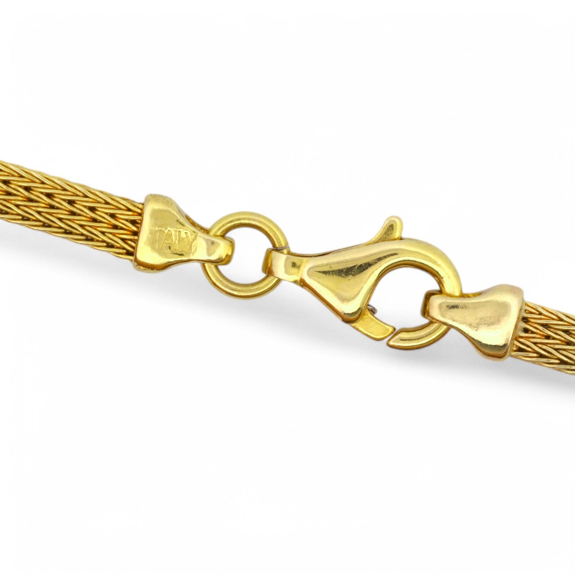 Italian-Made 14k Solid Yellow Gold Woven Choker Chain Necklace