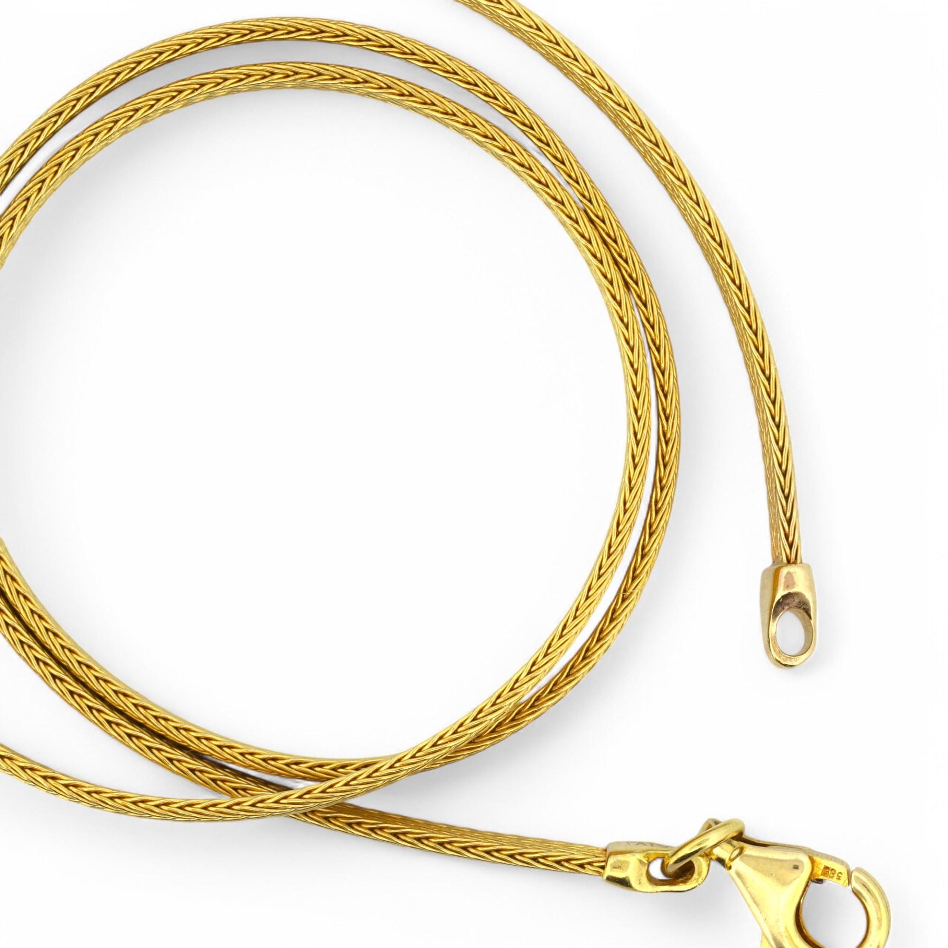 Italian-Made 14k Solid Yellow Gold Woven Choker Chain Necklace