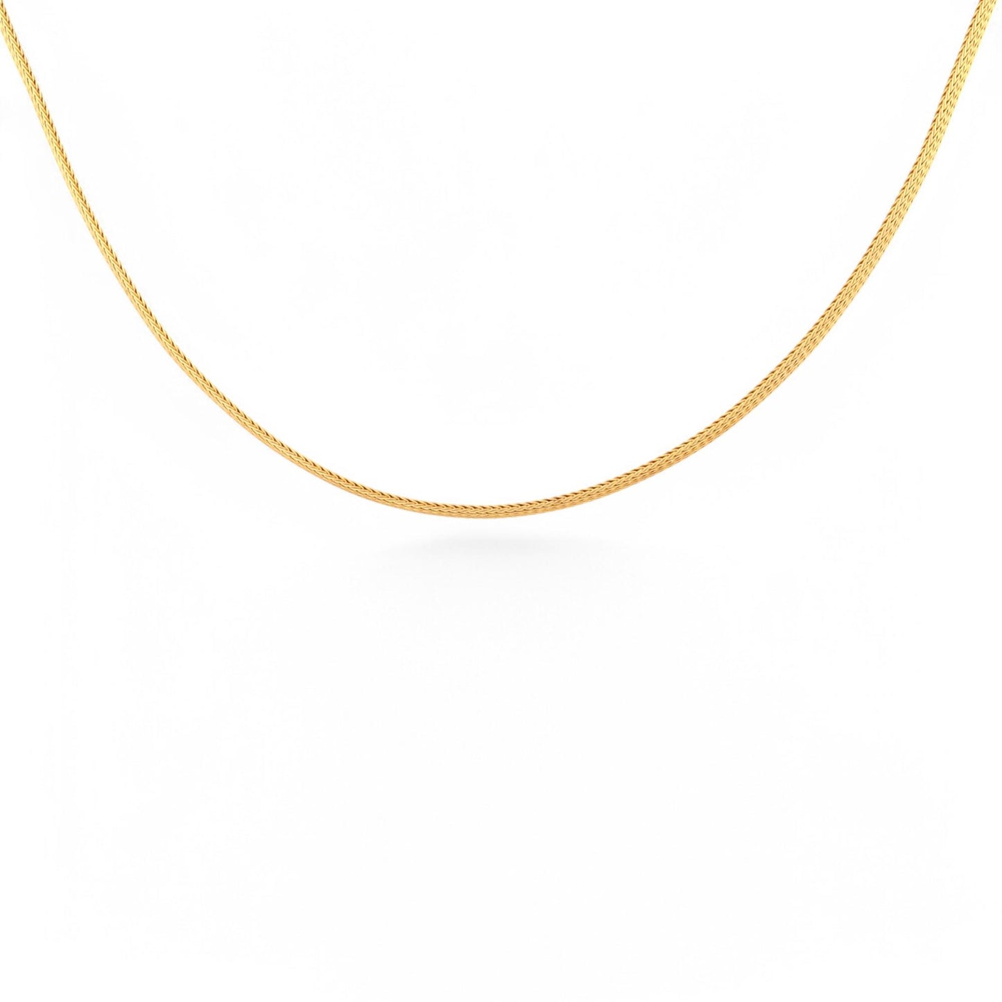 Italian-Made 14k Solid Yellow Gold Woven Choker Chain Necklace