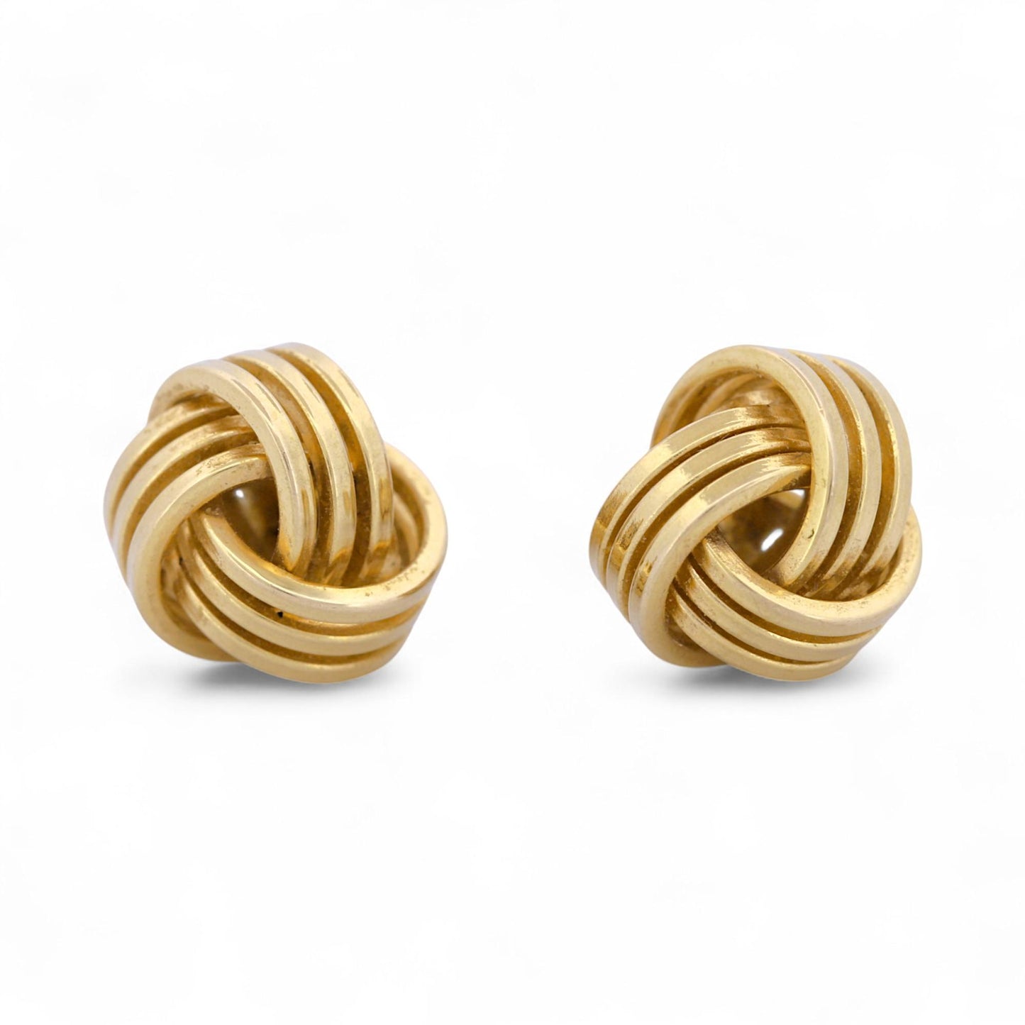 14k Yellow Gold Love Knot Stud Earrings Timeless Classic Elegant Gift