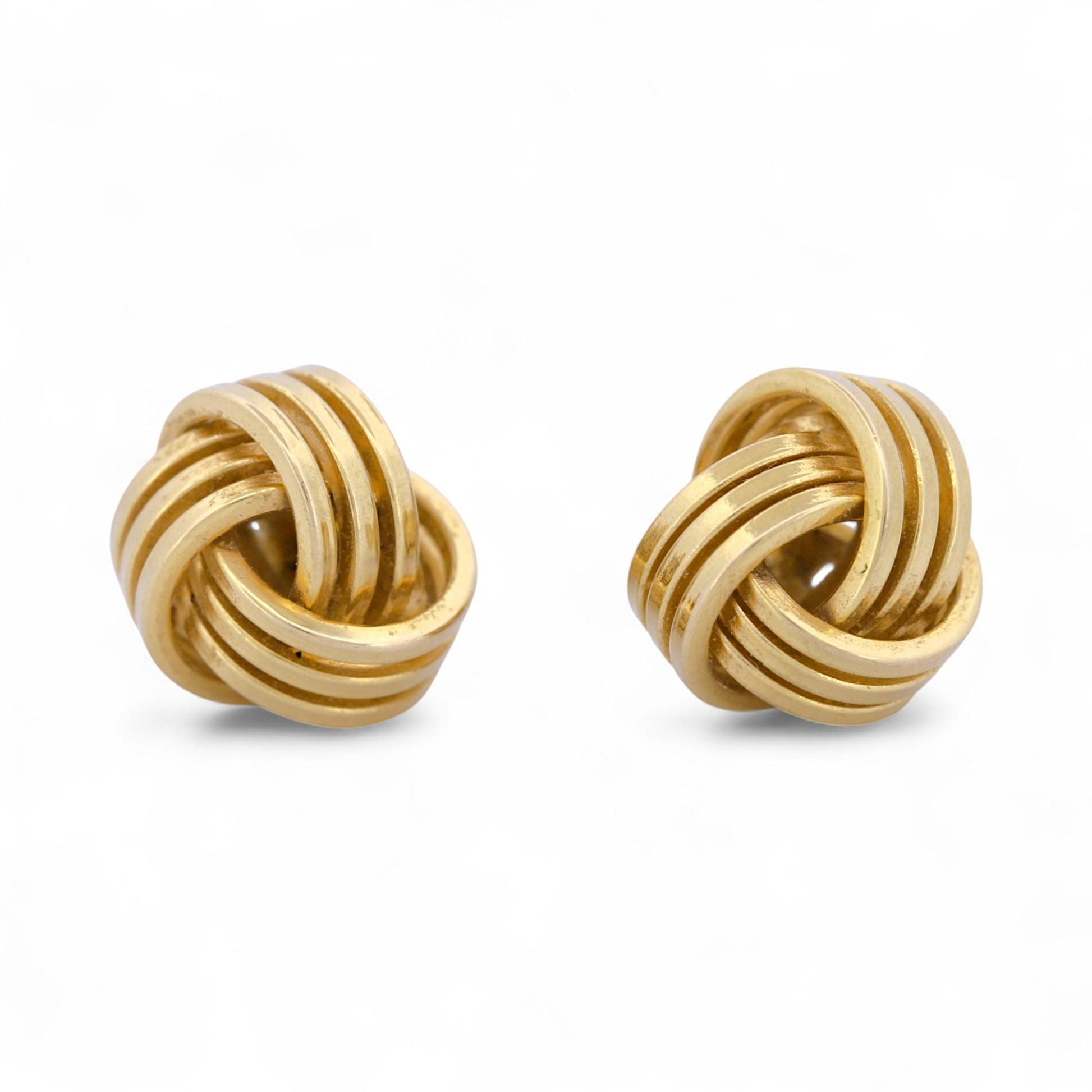 14k Yellow Gold Love Knot Stud Earrings Timeless Classic Elegant Gift