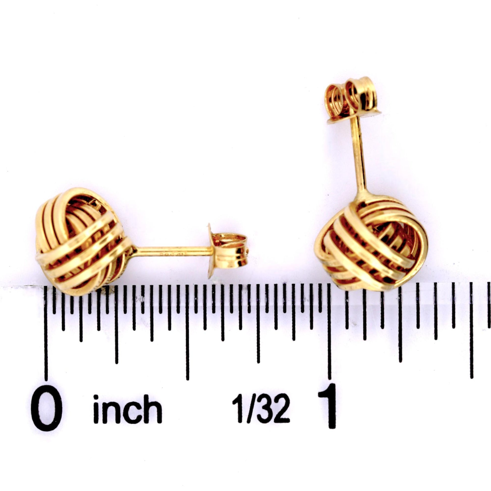 14k Yellow Gold Love Knot Stud Earrings Timeless Classic Elegant Gift