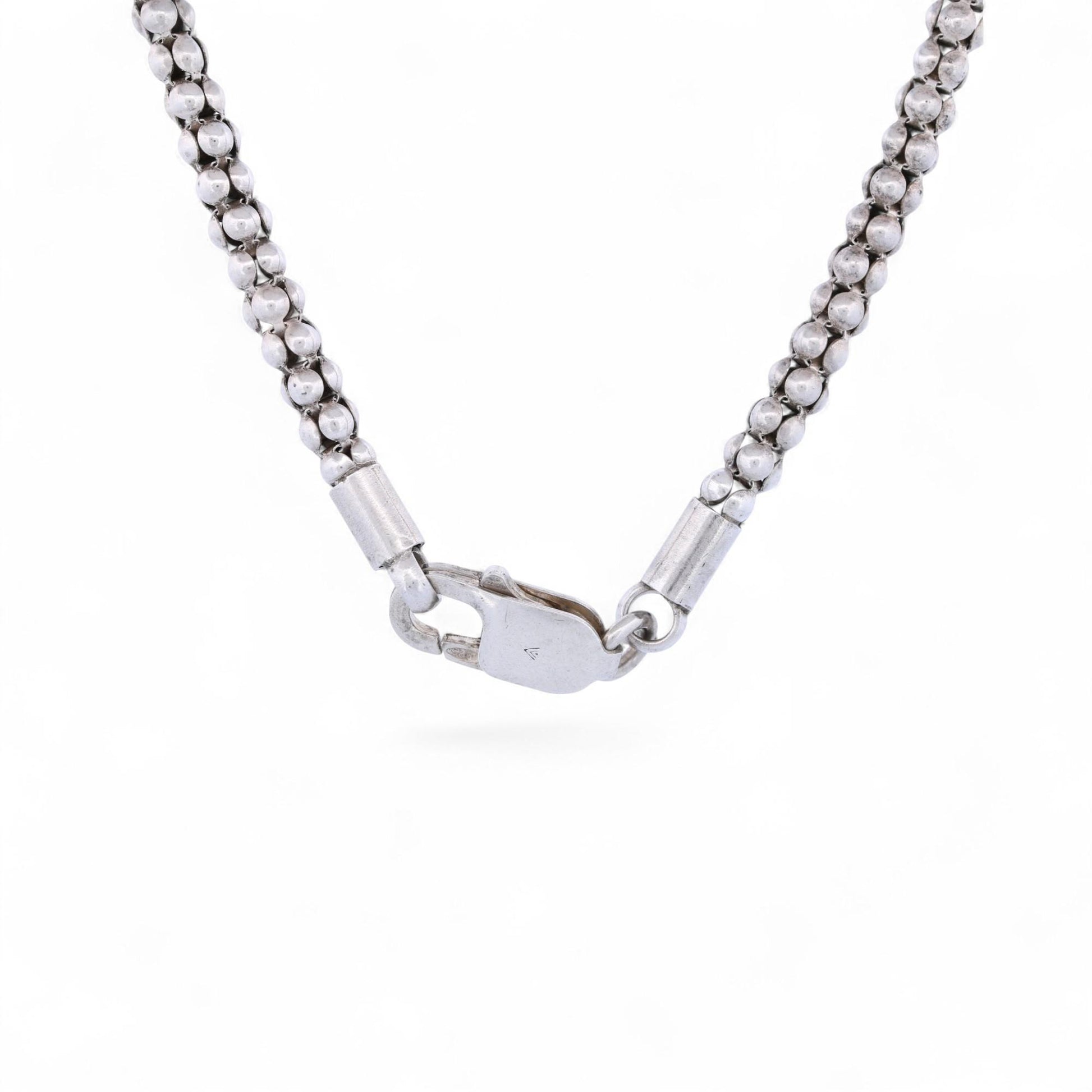 Vintage Sterling Silver Lagos Caviar Heart Pendant Necklace – 18”
