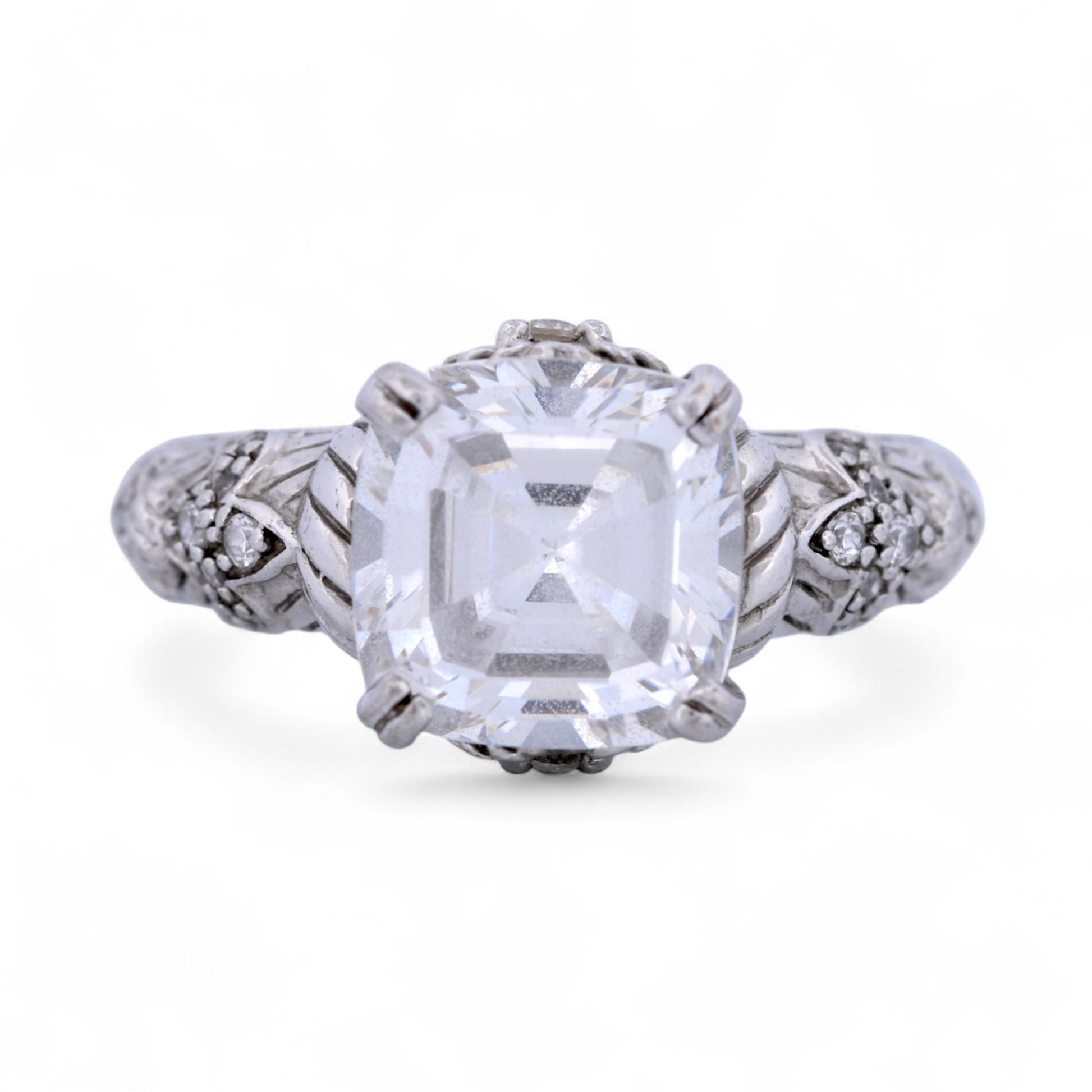 Judith Ripka Sterling Silver CZ Cocktail Ring | Size 8 | Designer Statement Ring