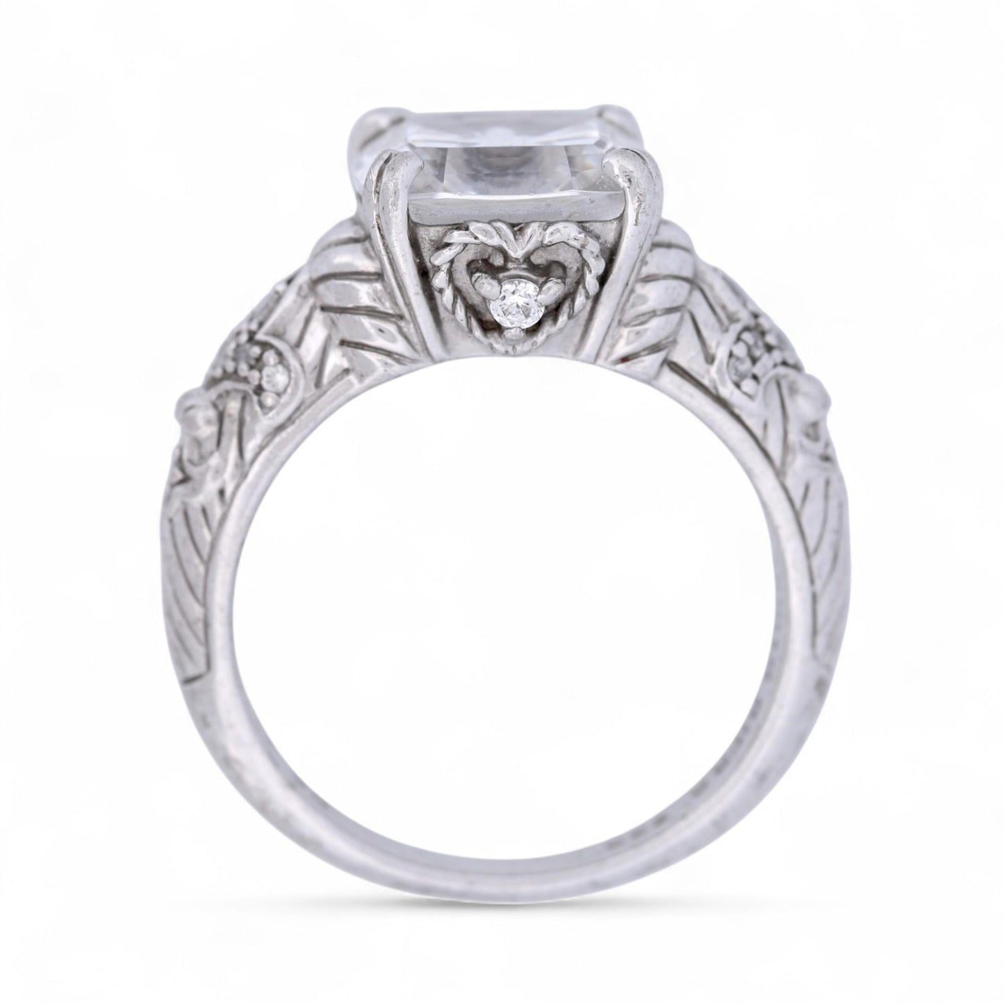 Judith Ripka Sterling Silver CZ Cocktail Ring | Size 8 | Designer Statement Ring