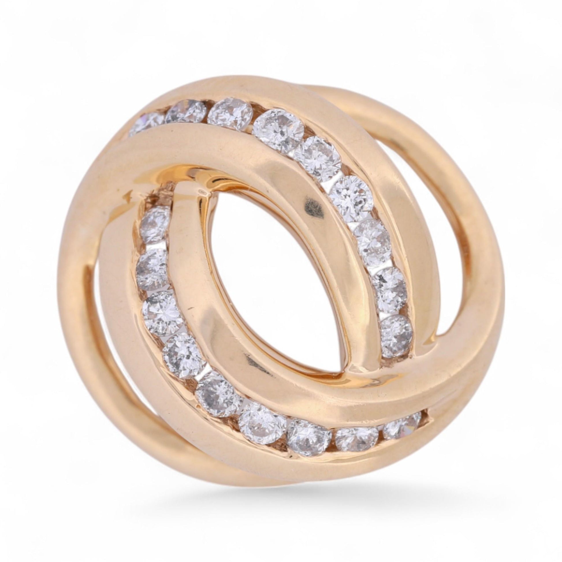 14k Yellow Gold Slide Pendant | 0.54ct Diamond Accent | Signed WH