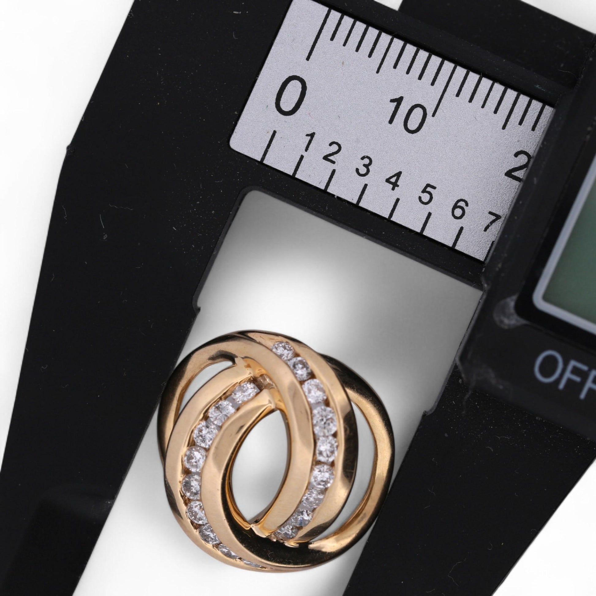 14k Yellow Gold Slide Pendant | 0.54ct Diamond Accent | Signed WH