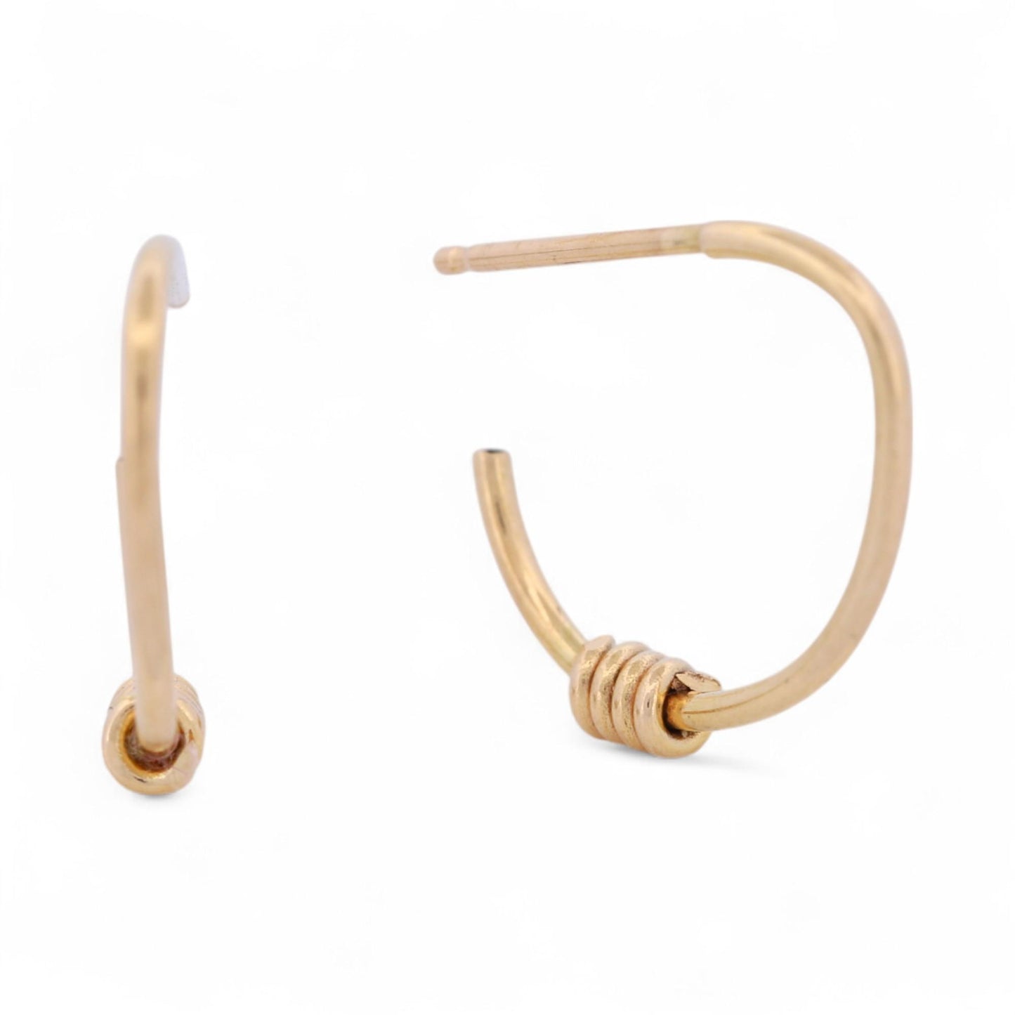 18k Yellow Gold Minimalist Small Hoop Earrings