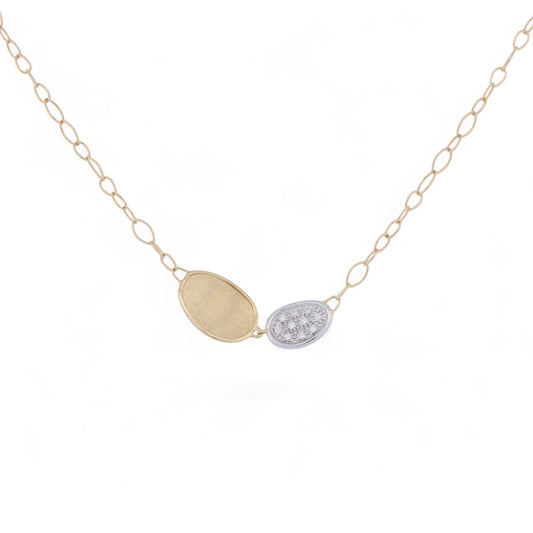 Marco Bicego Lunaria Mini Petal Diamond Necklace 18k Gold