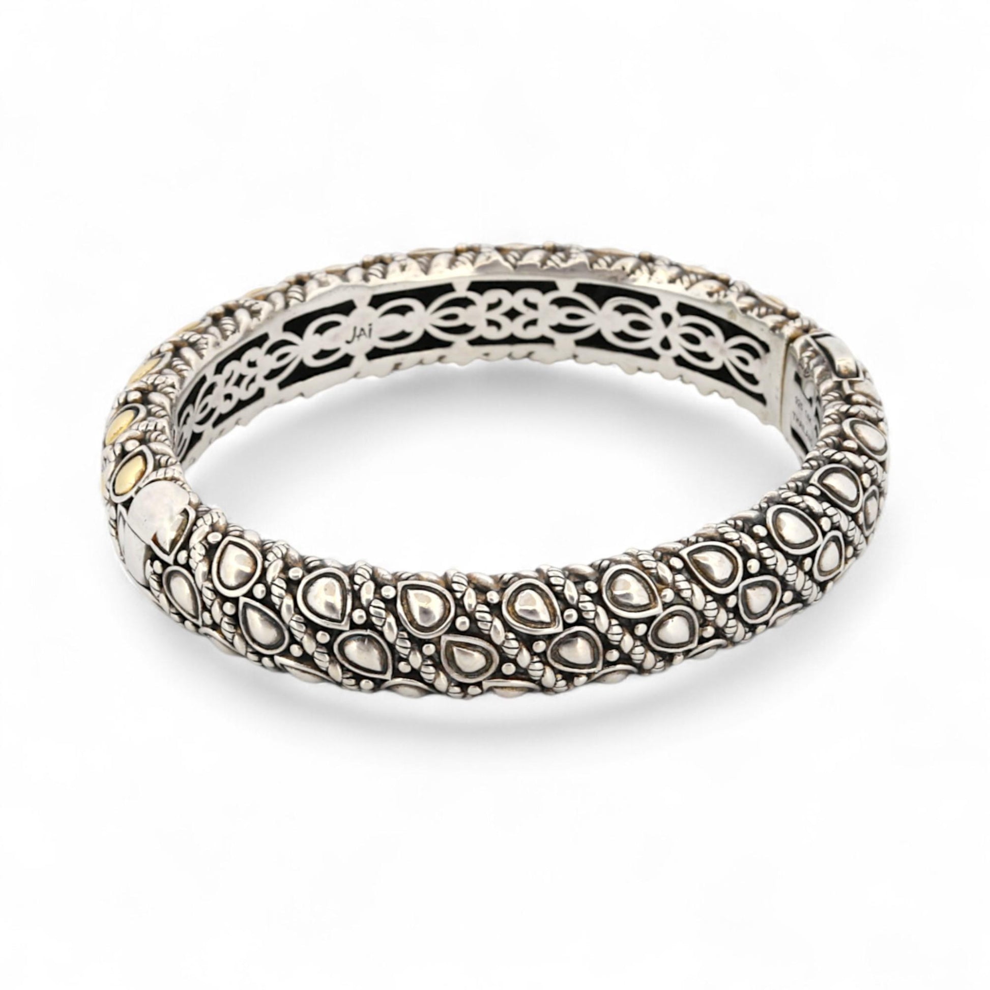 JAI by John Hardy Lotus Petal Bangle in 14K Gold & Sterling Silver