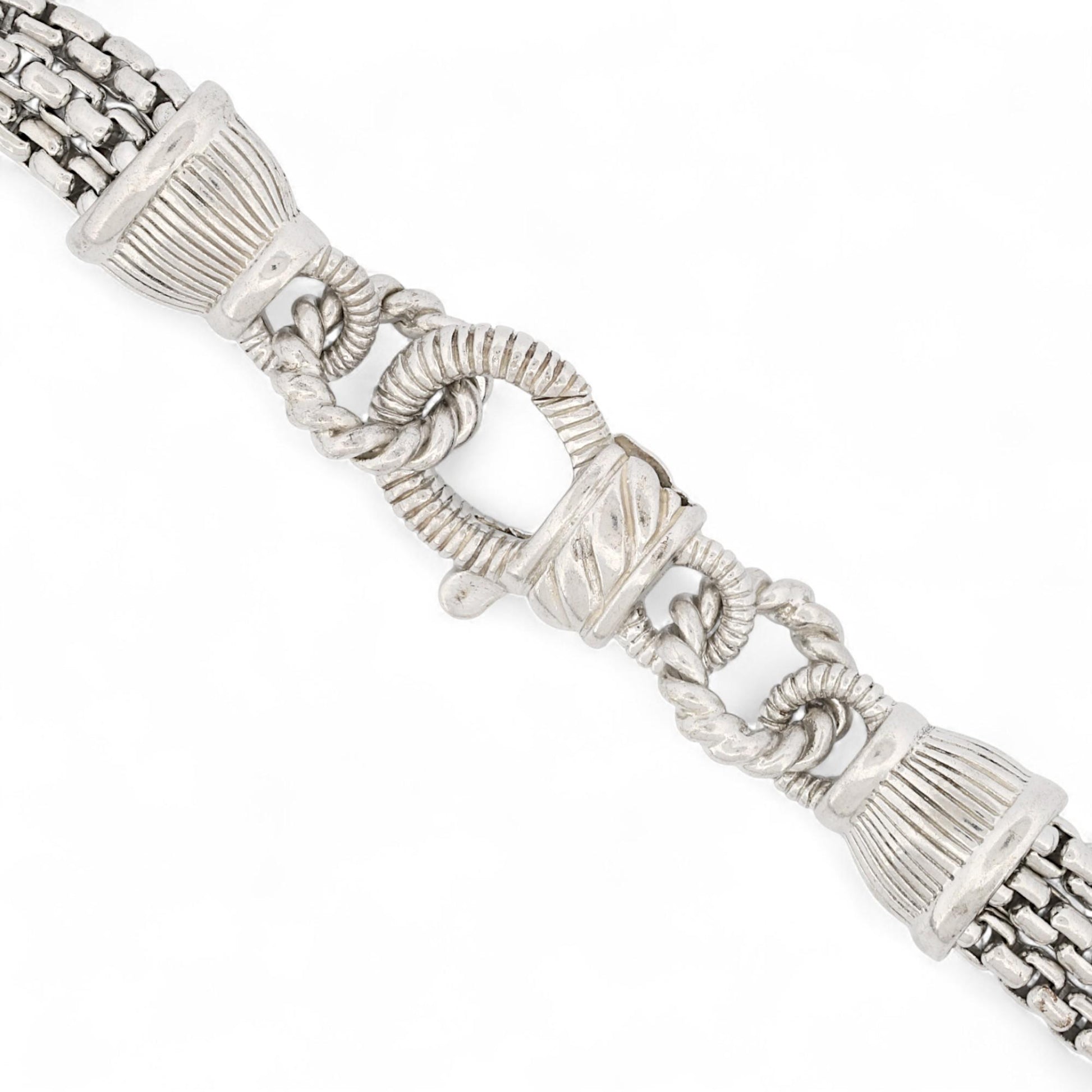 Judith Ripka Multi-Strand Diamonique Bead Station Necklace in Sterling Silver