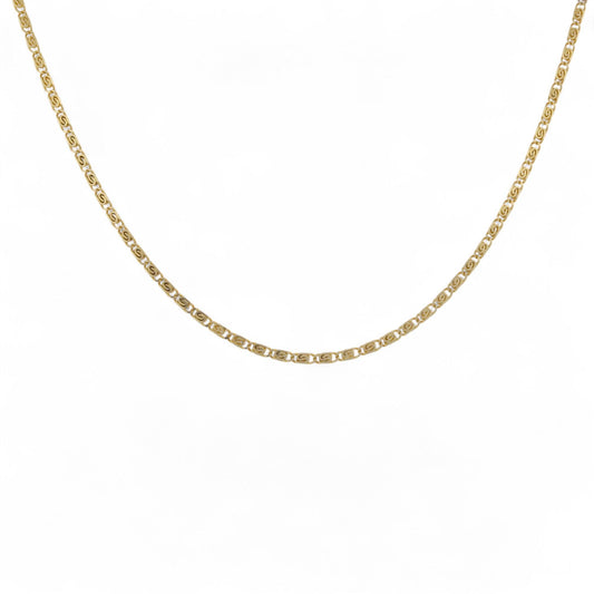 Vintage Italian Swirl Link Necklace in 14K Yellow Gold – 16 Inch