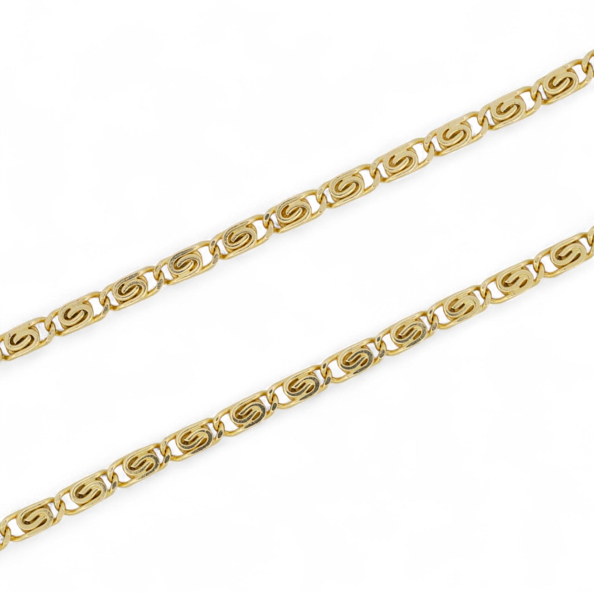 Vintage Italian Swirl Link Necklace in 14K Yellow Gold – 16 Inch