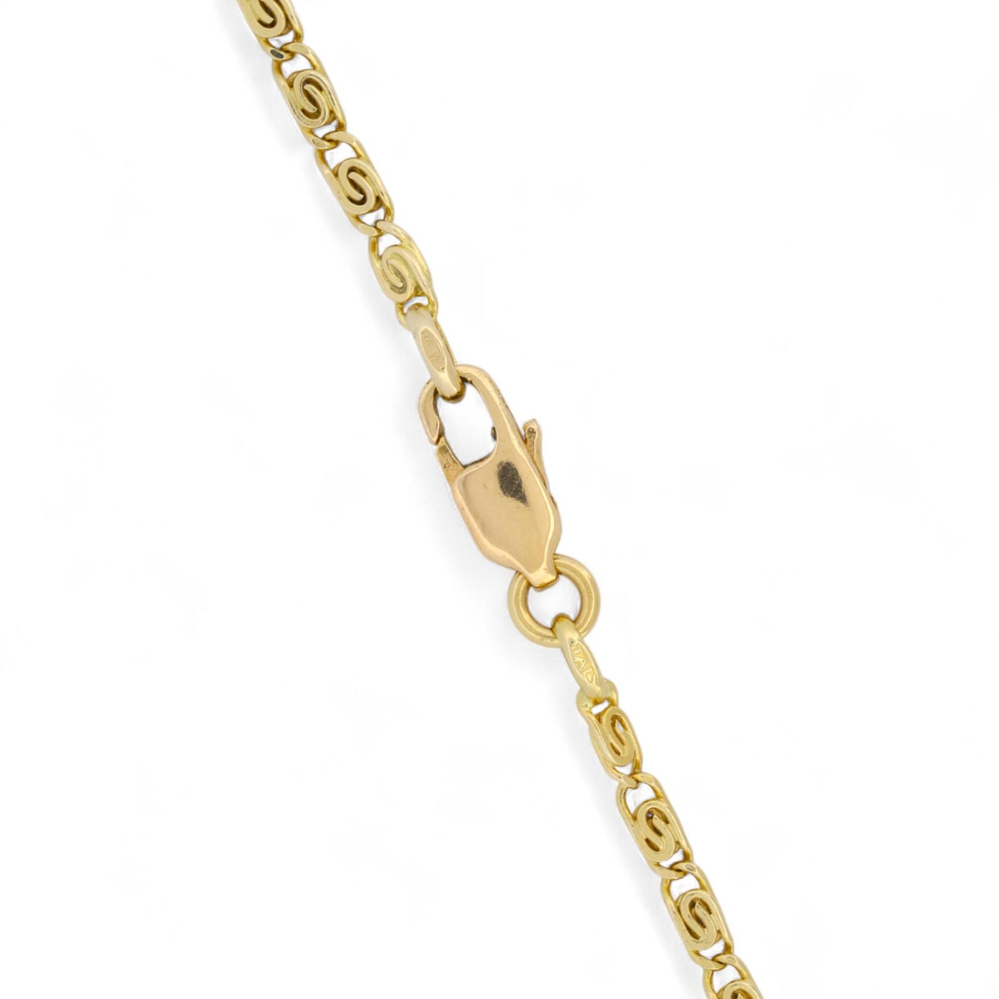 Vintage Italian Swirl Link Necklace in 14K Yellow Gold – 16 Inch
