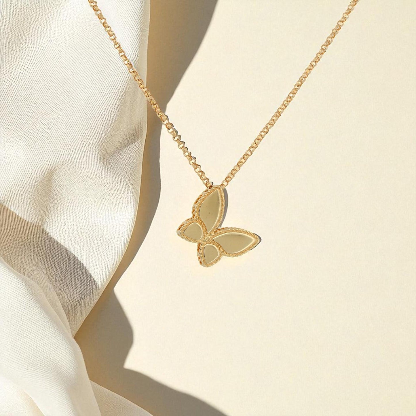 Roberto Coin 18K Yellow Gold Treasures Princess Butterfly Necklace 18 in