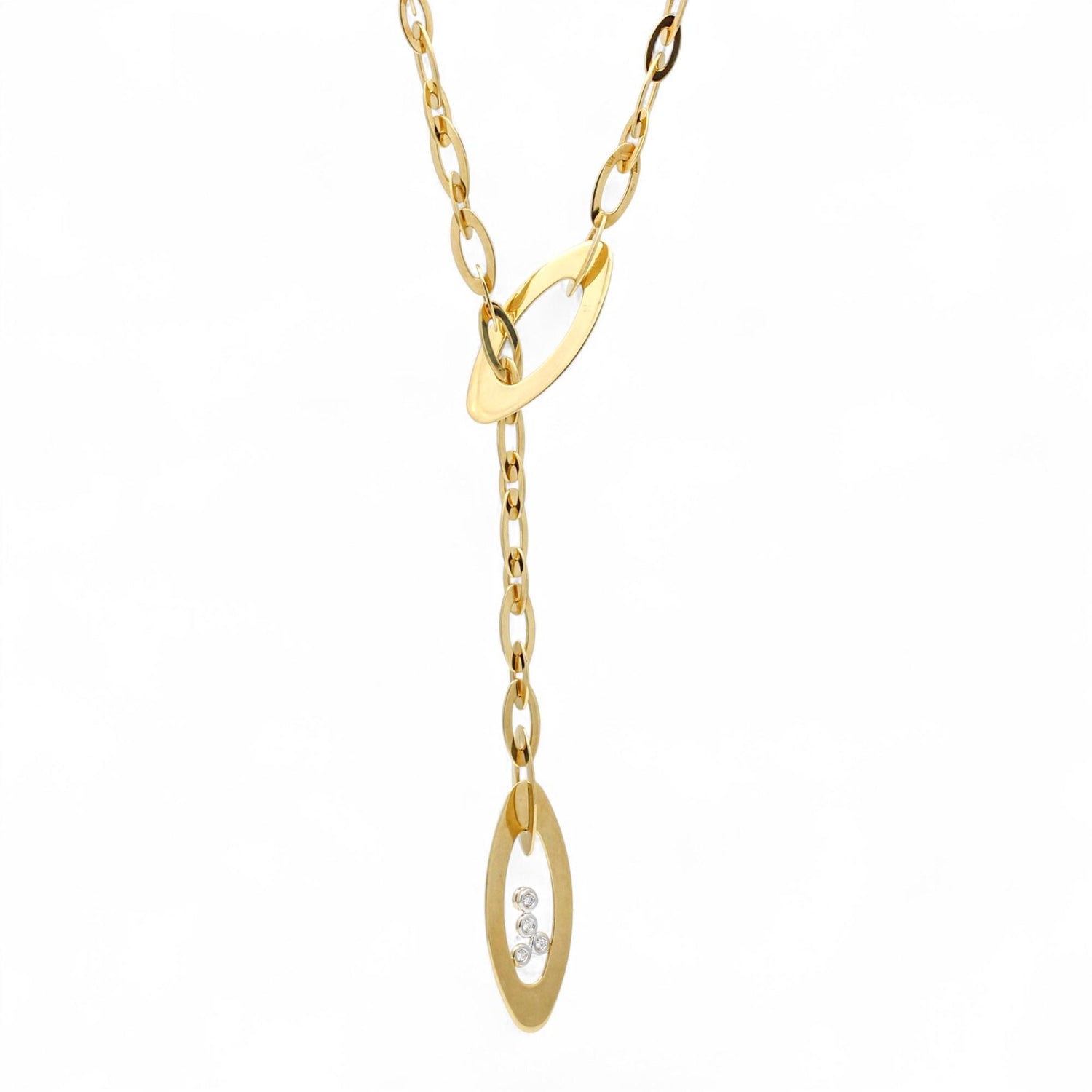 Roberto Coin Chic & Shine Diamond Lariat Necklace in 18K Yellow Gold