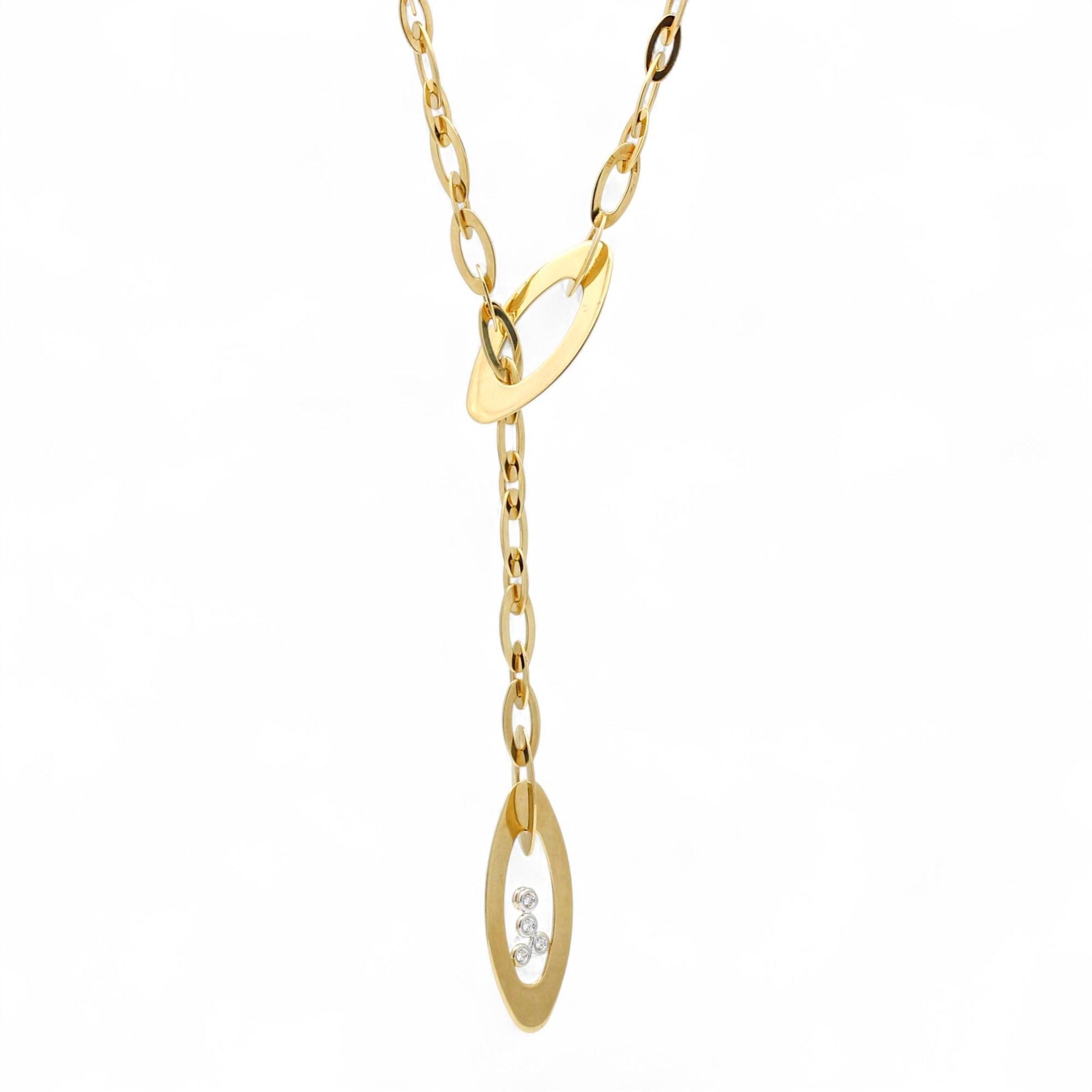 Roberto Coin Chic & Shine Diamond Lariat Necklace in 18K Yellow Gold