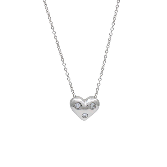 Tiffany & Co. Etoile Mini Heart Necklace in Platinum with Diamonds