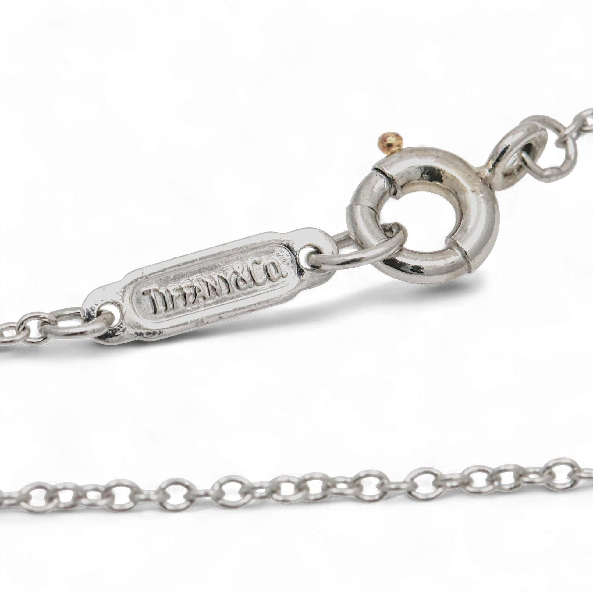 Tiffany & Co. Etoile Platinum Heart Diamond Necklace 16 Inch Mini