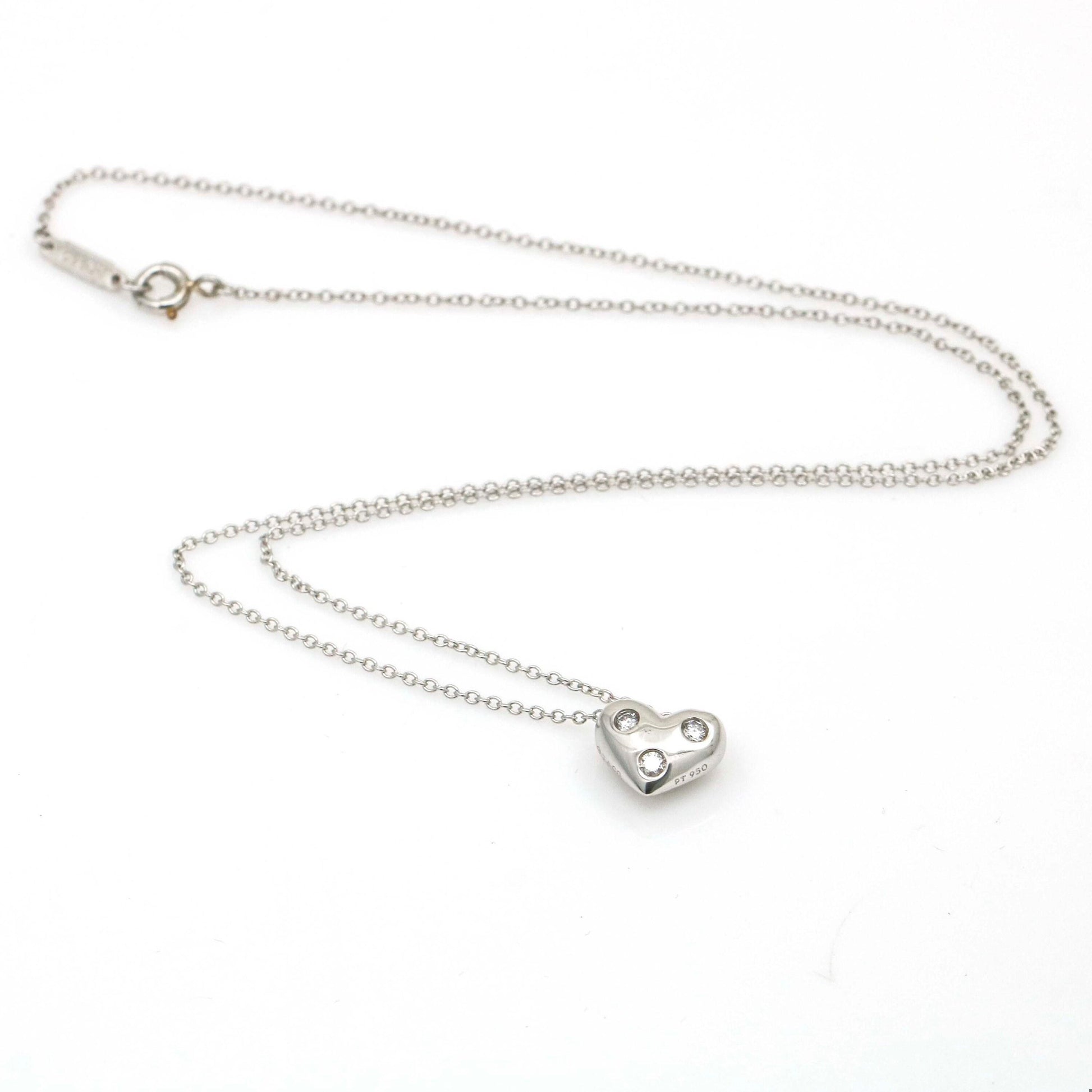Tiffany & Co. Etoile Mini Heart Necklace in Platinum with Diamonds