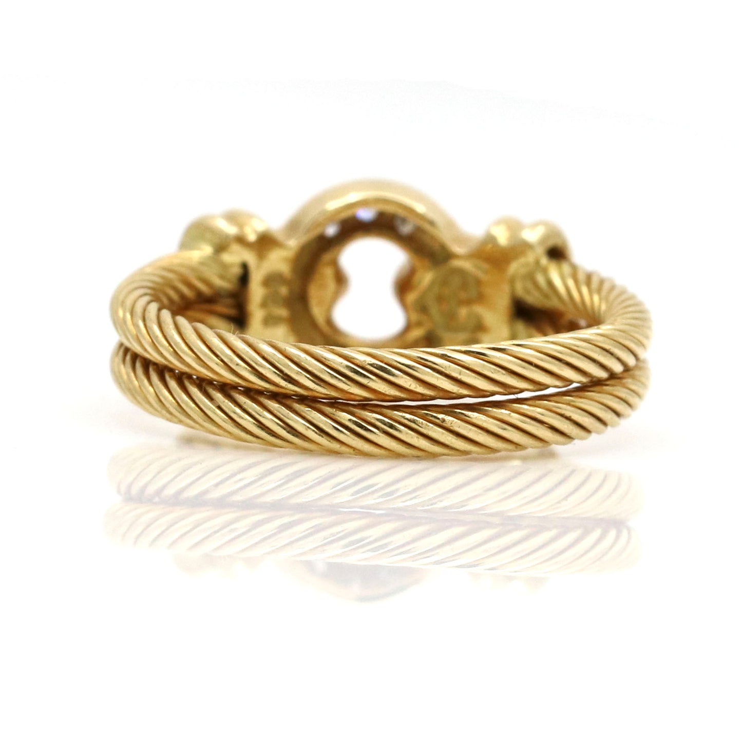 Philippe Charriol Diamond Cable Ring in 18k Yellow Gold Size 6