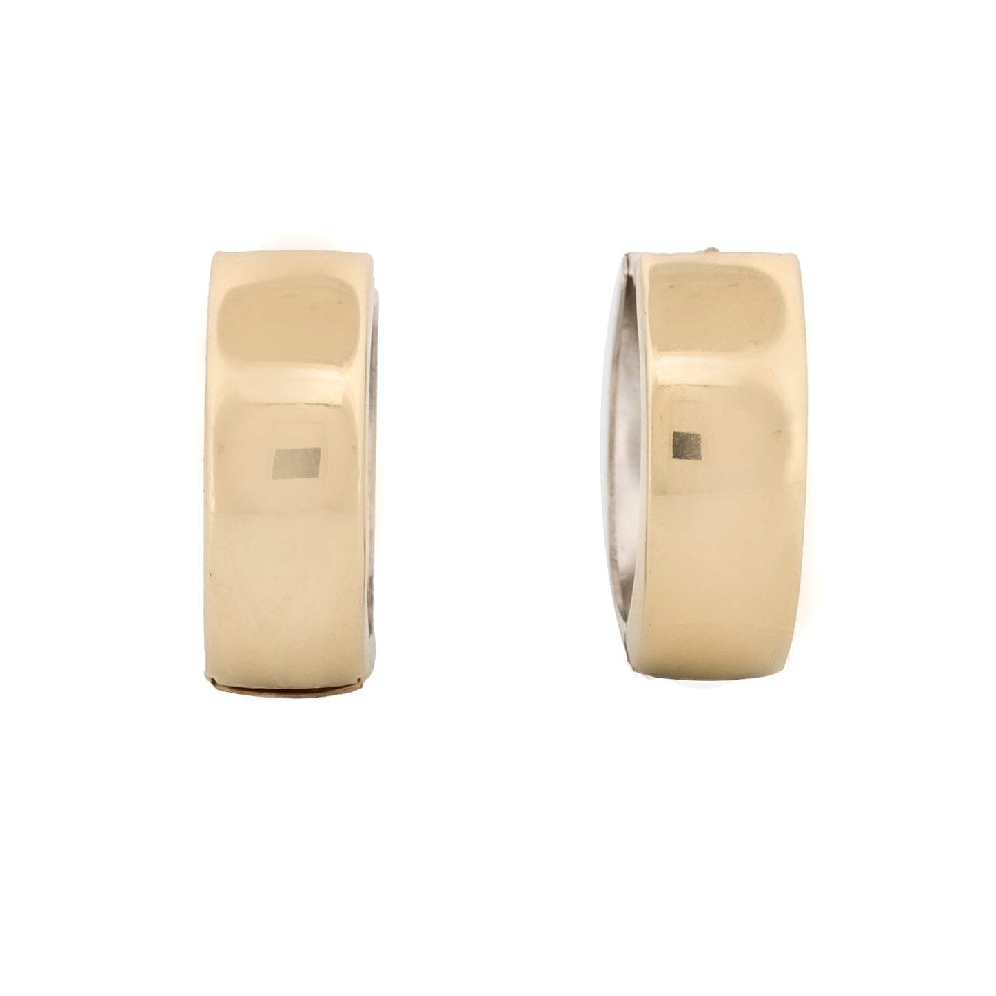 14k Gold Two-Tone Reversible Hoop Earrings Yellow White Huggies