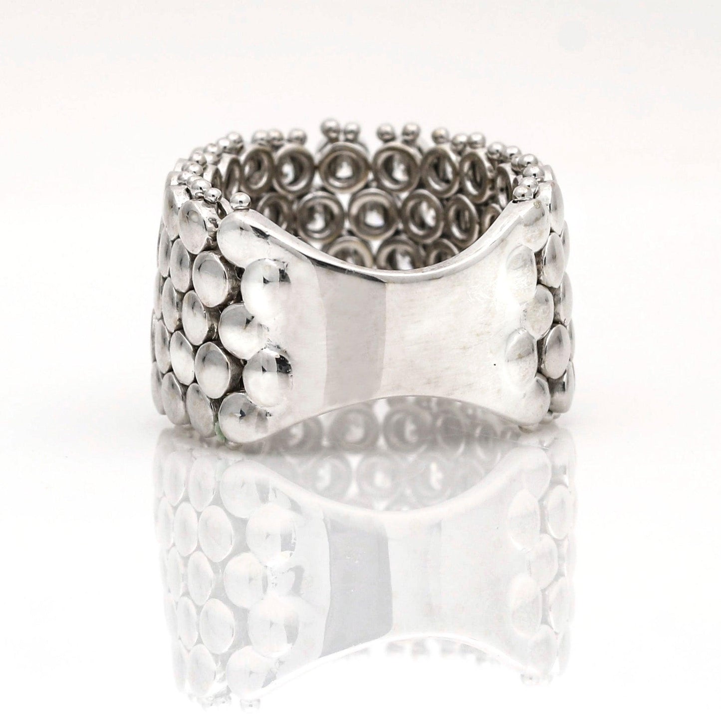 Birks Diamond Mesh Wide Band Ring in 18k White Gold - 31 Jewels Inc.