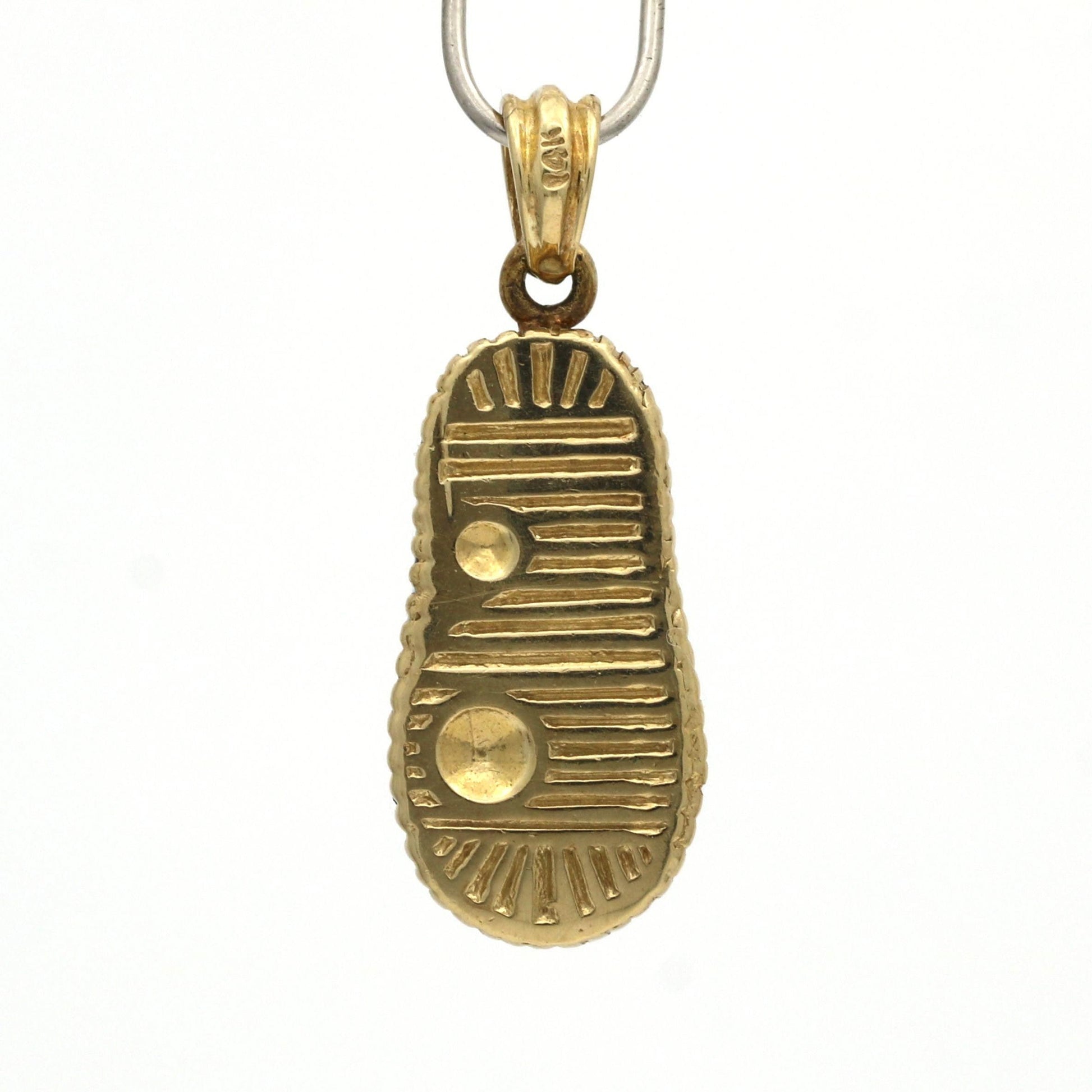 Blue Enamel Baby Show Pendant with Diamonds in 14k Yellow Gold - 31 Jewels Inc.