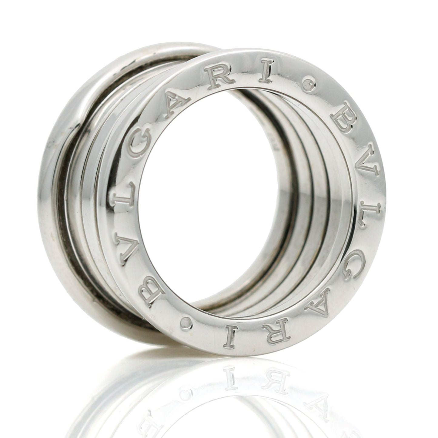 Bvlgari B.Zero1 18k White Gold Ring 4-Row Wide Band Size 51 - 31 Jewels Inc.