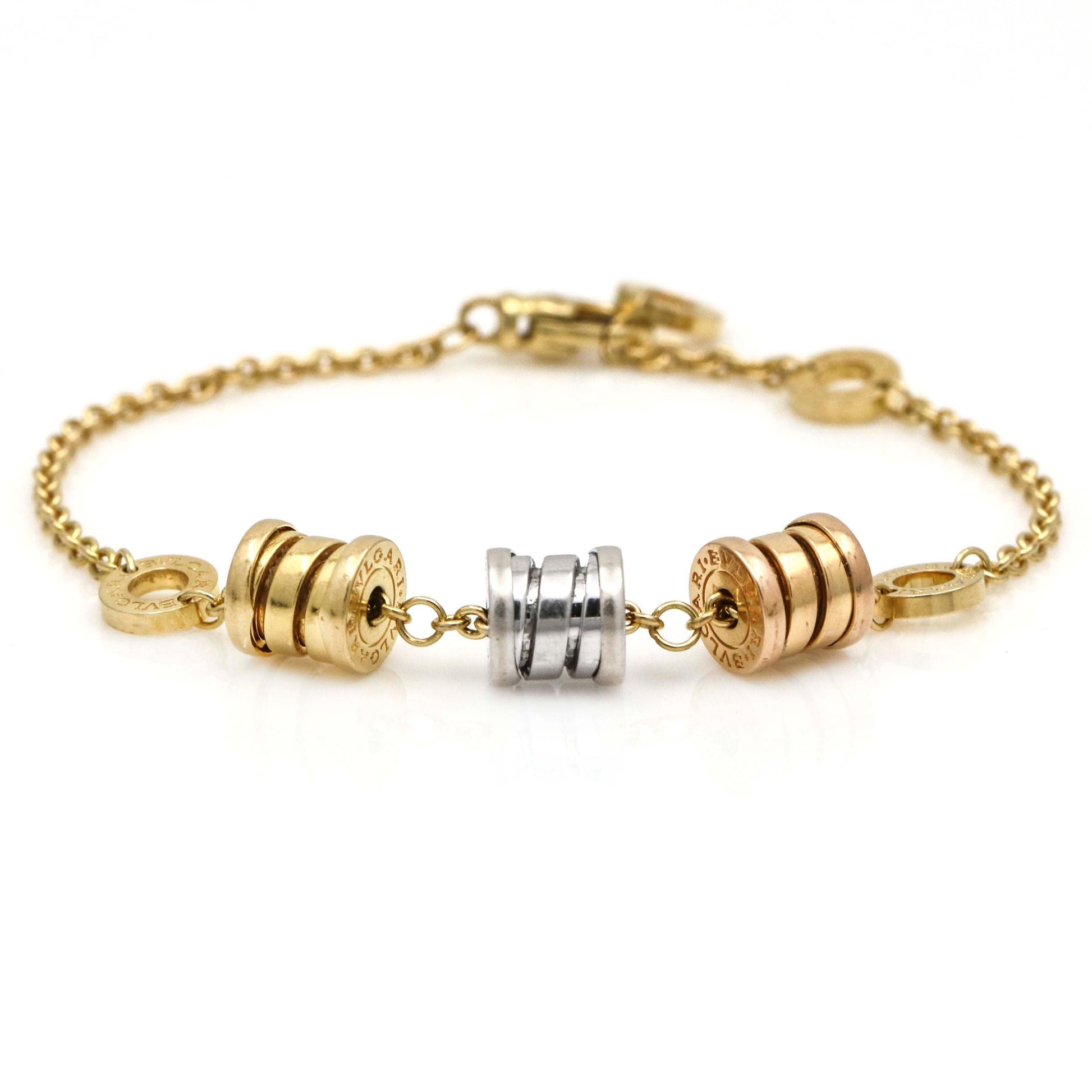 Bvlgari Women's B.Zero1 Bracelet in 18k Gold with Tricolor Charms Small - 31 Jewels Inc.
