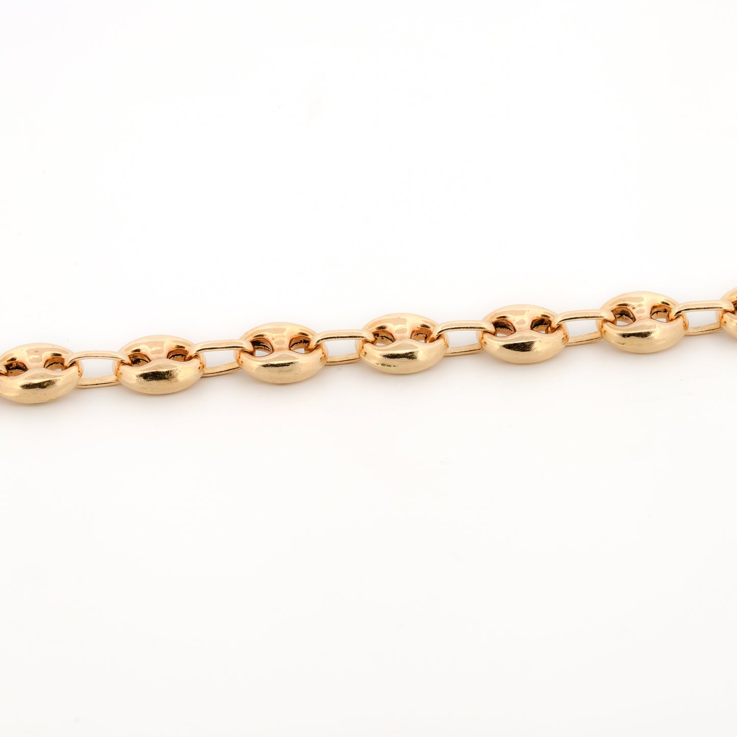 Mariier's Puff "Gucci" Link 6mm Chain Bracelet in 14k Yellow Gold