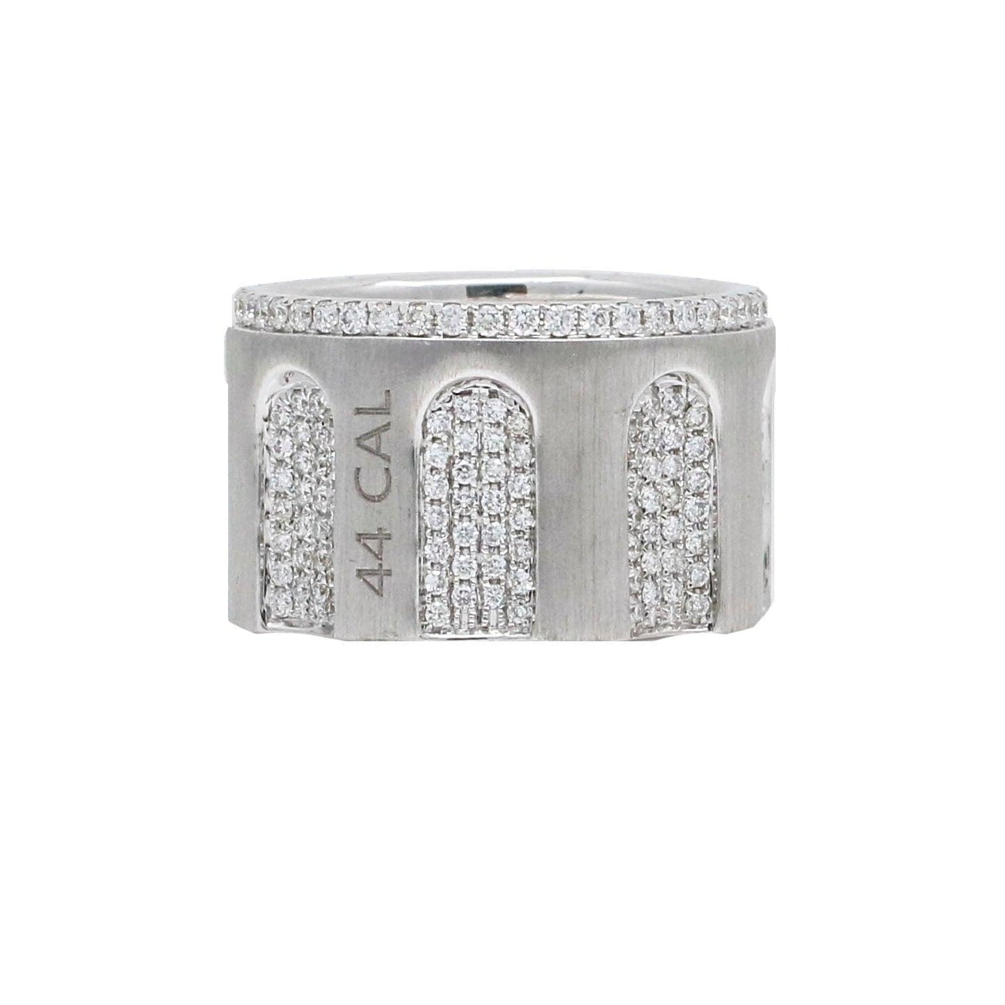 Caliber 44 Pave Diamond 14k White Gold Wide Band Ring (2.36 cttw) - 31 Jewels Inc.