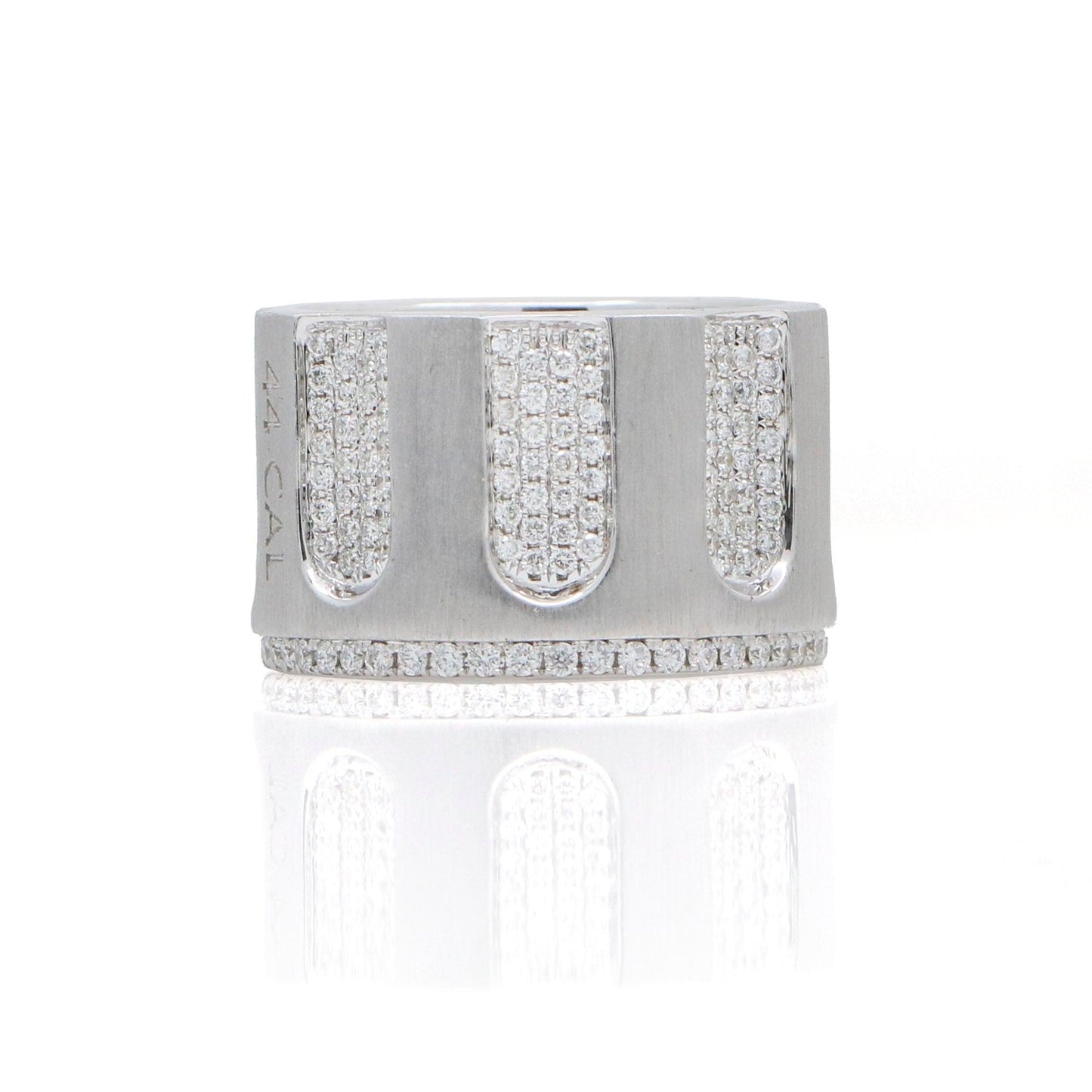 Caliber 44 Pave Diamond 14k White Gold Wide Band Ring (2.36 cttw) - 31 Jewels Inc.