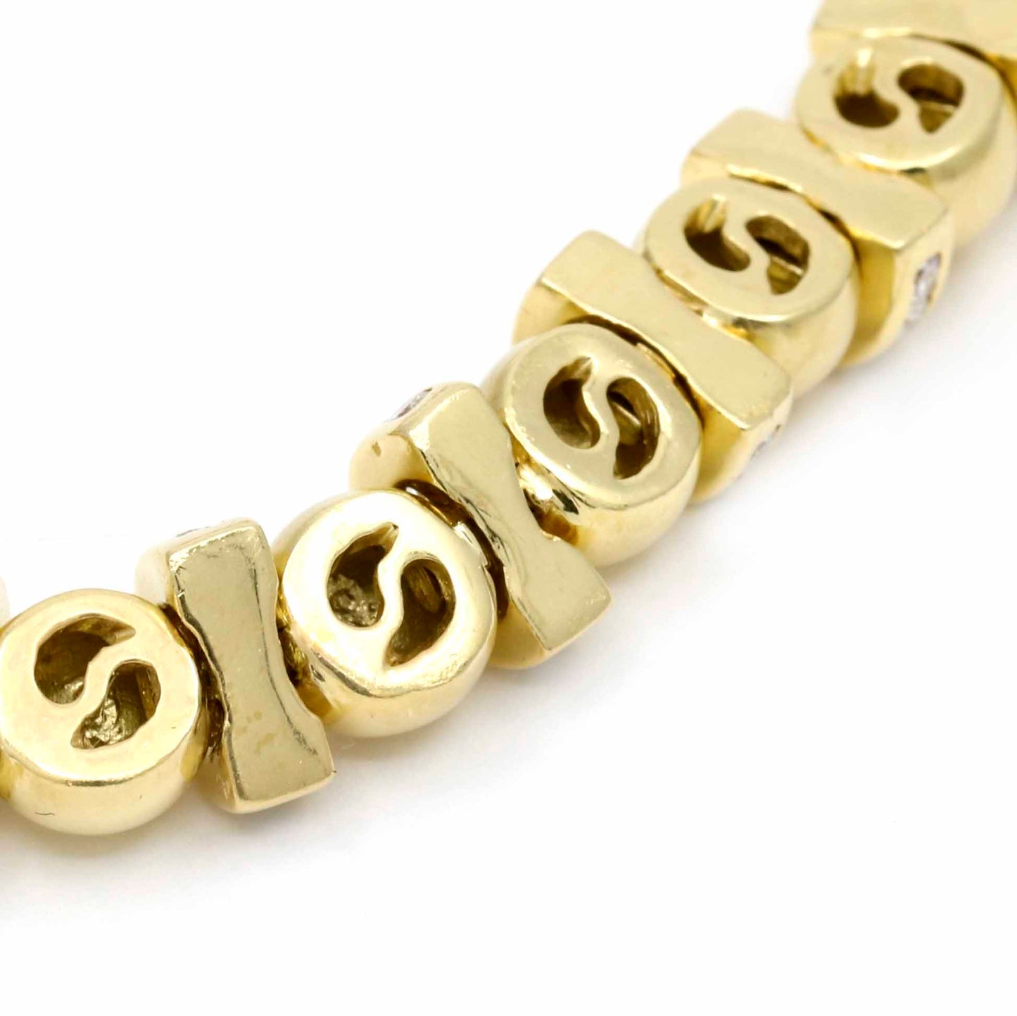 Women's Krypell Diamond 18k Yellow Gold Bead Choker Necklace ( 13.50 cttw )