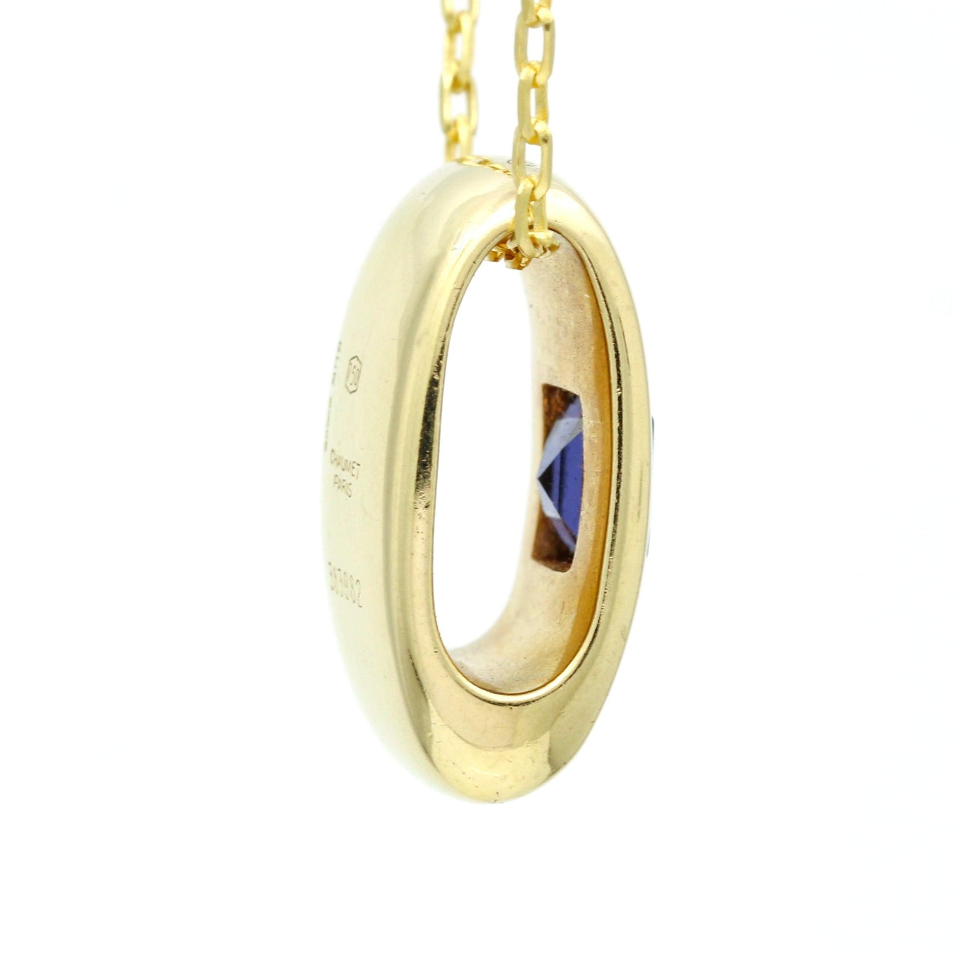 Chaumet Iolite Gemstone Slide Pendant in 18k Yellow Gold - 31 Jewels Inc.
