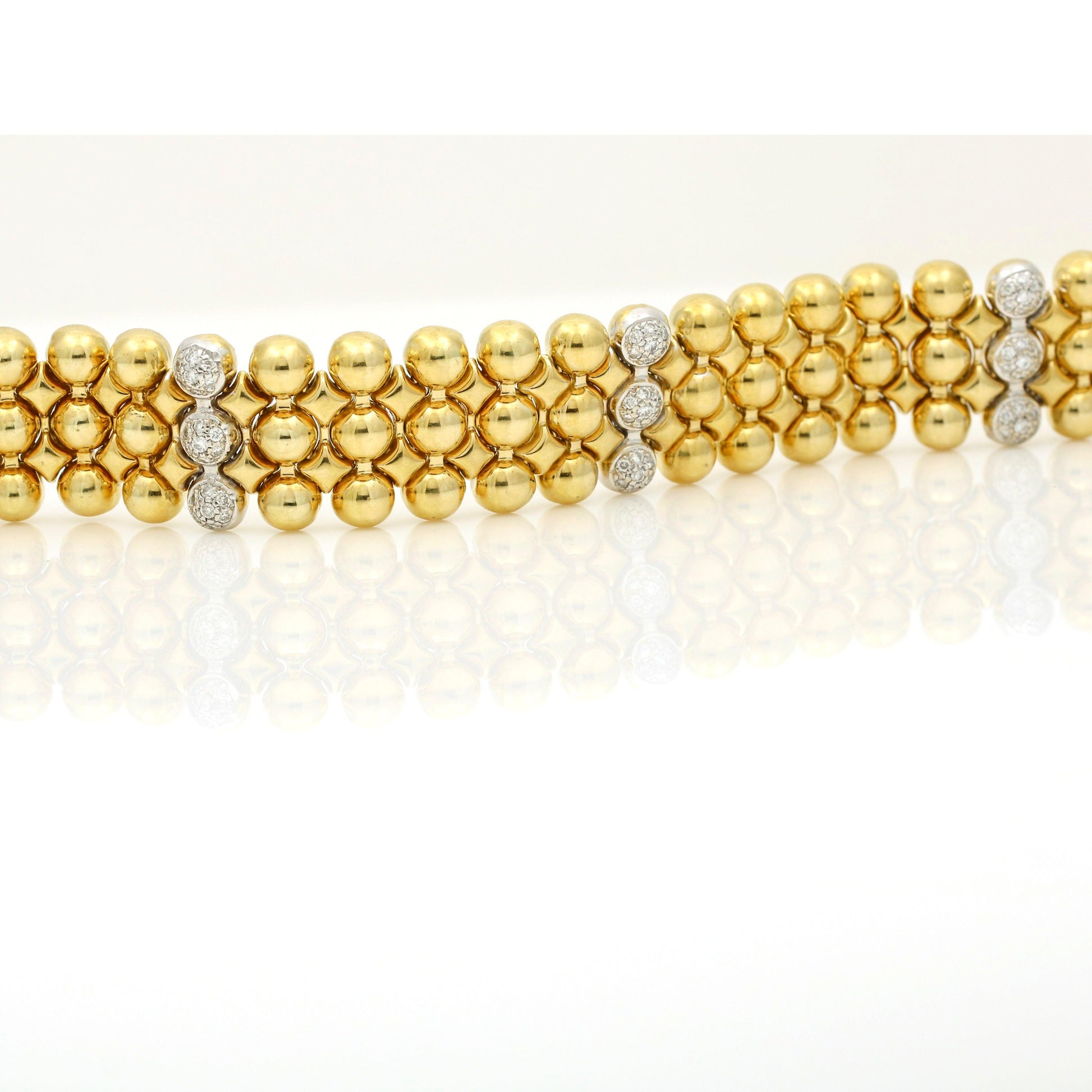 Chimento Diamond 18k Yellow Gold Beads Chain Bracelet Size Large - 31 Jewels Inc.