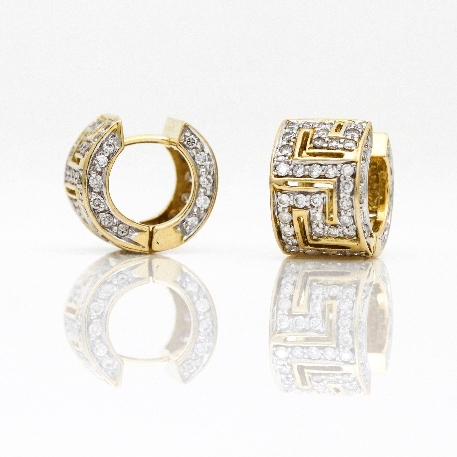 Diamond Small Hoop Earrings in 18k Yellow Gold - 31 Jewels Inc.