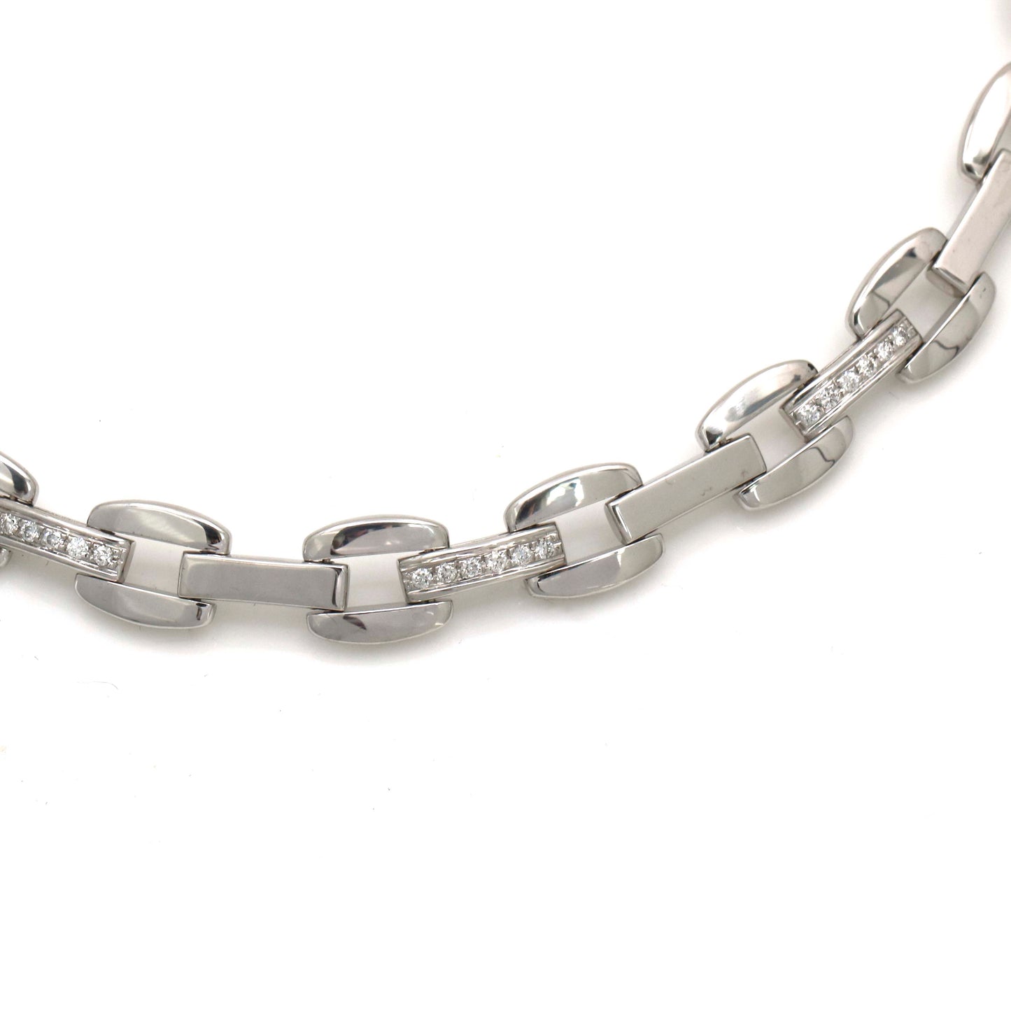 Vintage Roberto Coin 18k White Gold Choker Chain Necklace with Diamonds