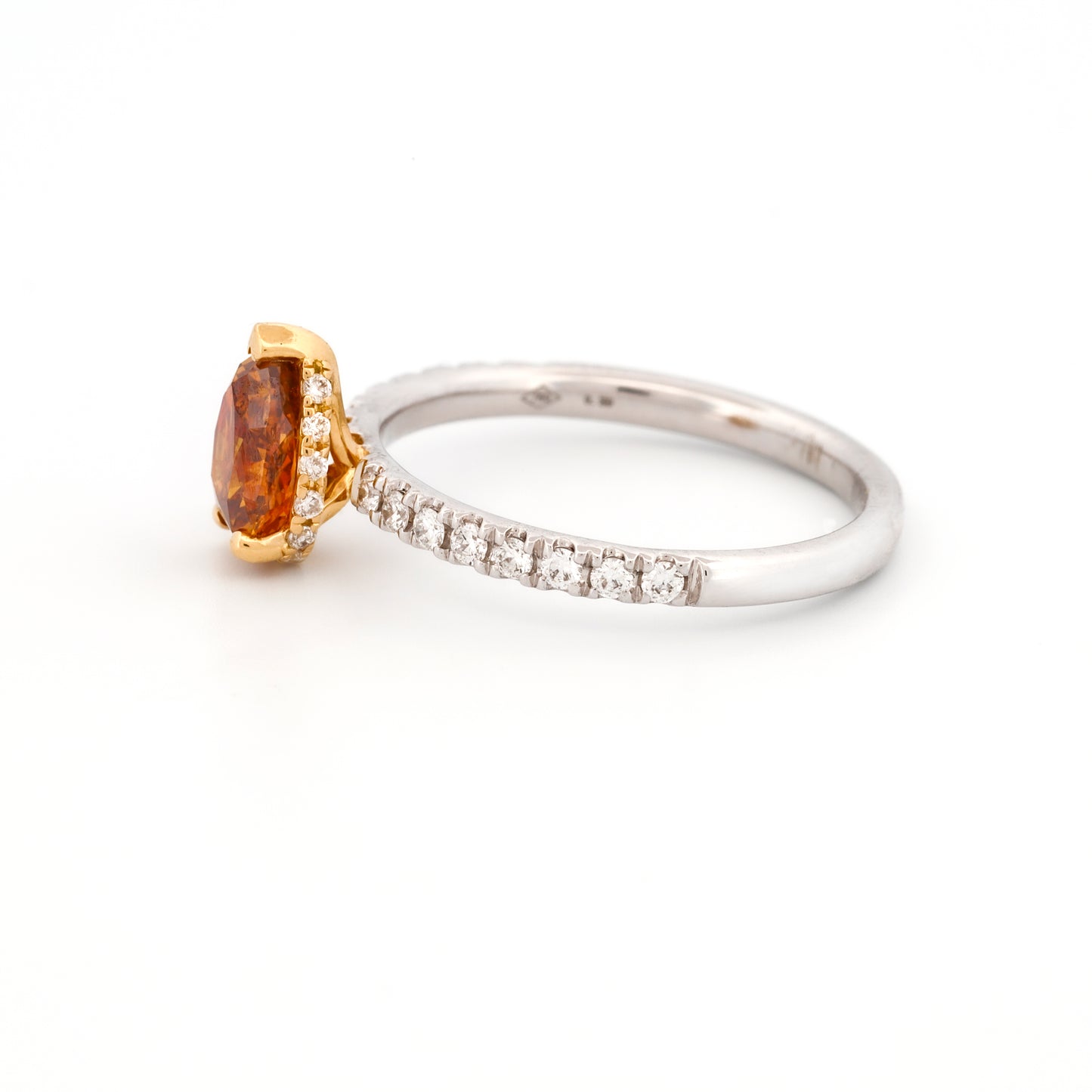 GIA Certified Orange Diamond Engagement Ring 1.01 ct Fancy Natural 18k Gold