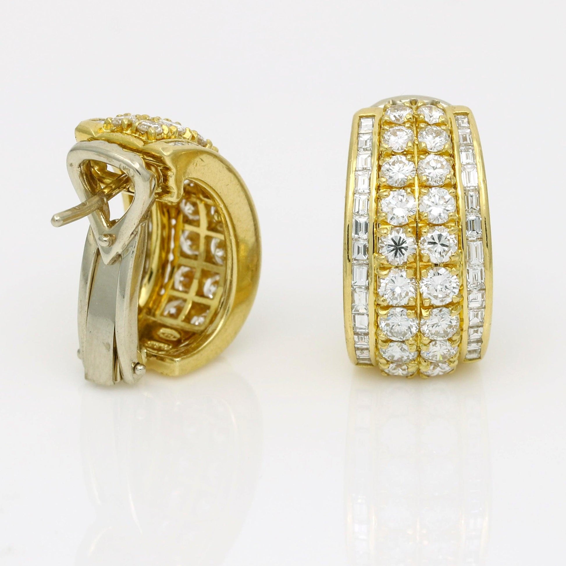 Fred of Paris Diamond C-Shaped Hoop Earrings in 18k Yellow Gold - 31 Jewels Inc.