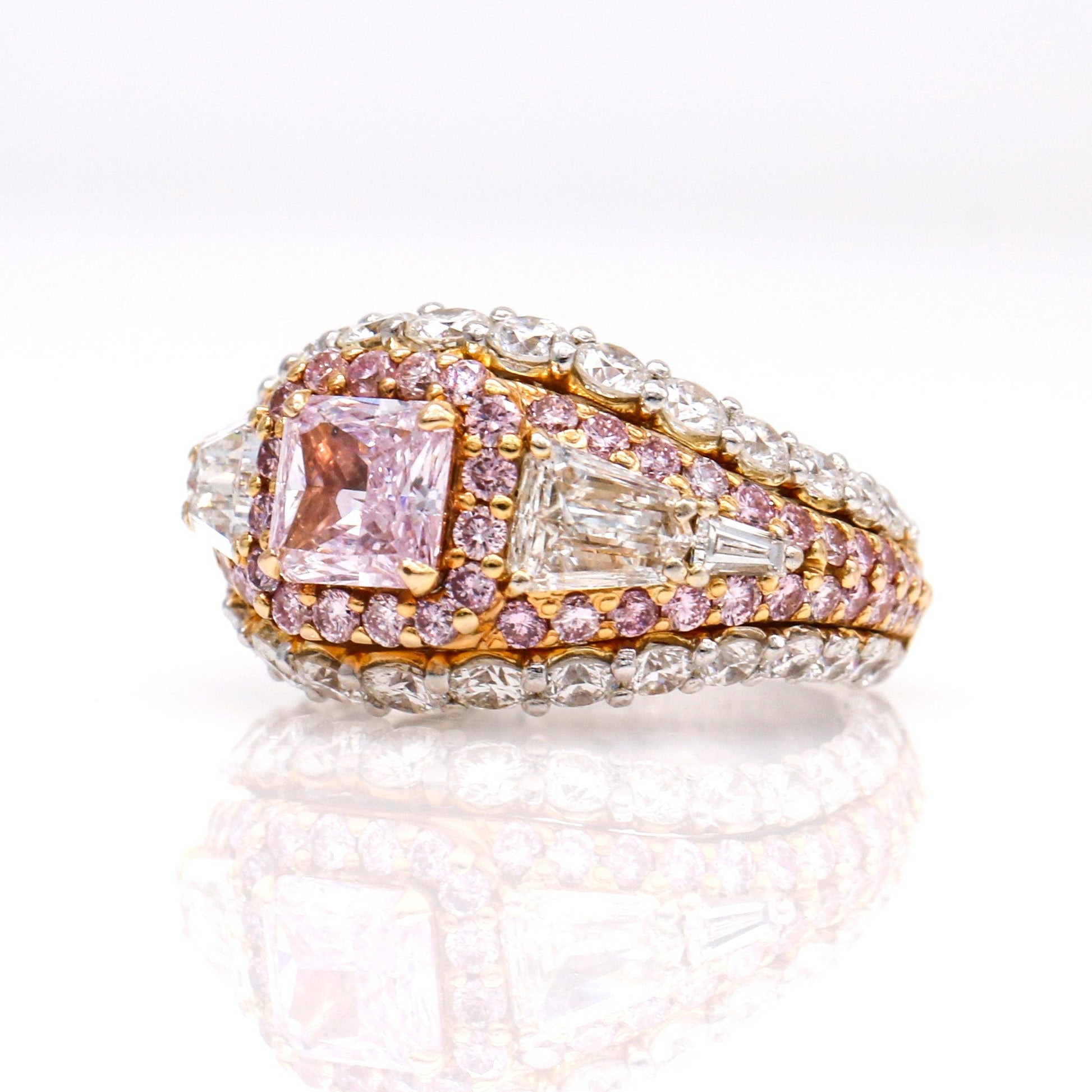 GIA Certified Fancy Pink Diamond Engagement Ring in Platinum and 18k Gold - 31 Jewels Inc.