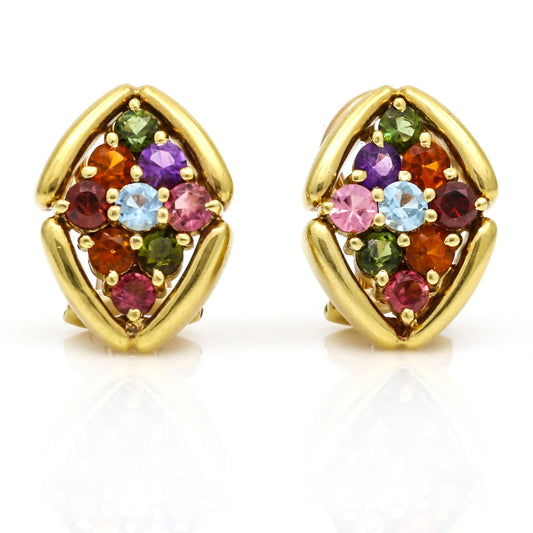 H Stern Multi-Color Gemstone Clip On Earrings in 18k Yellow Gold - 31 Jewels Inc.