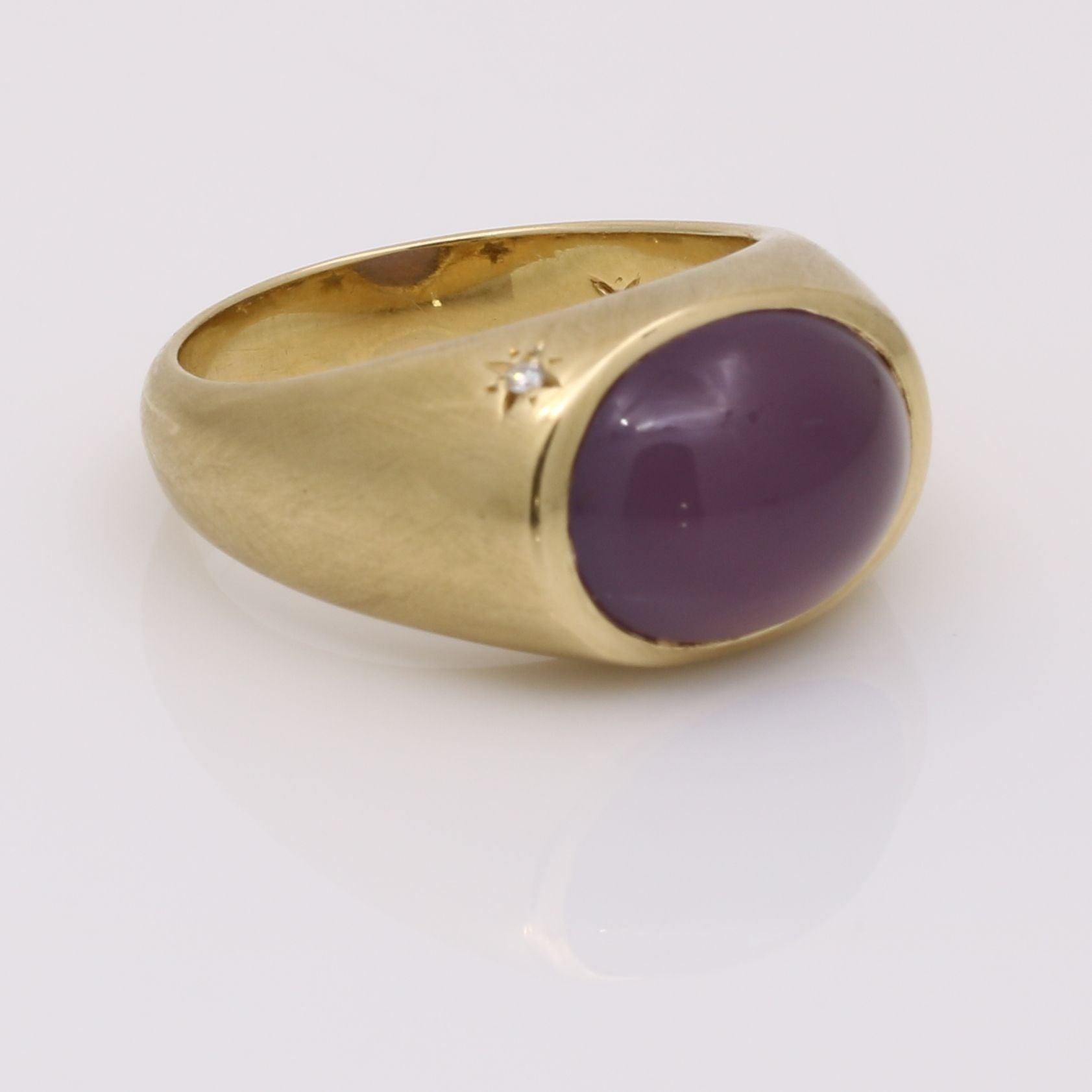 H. Stern Purple Chalcedony Diamond Statement Ring 18k Yellow Gold - 31 Jewels Inc.