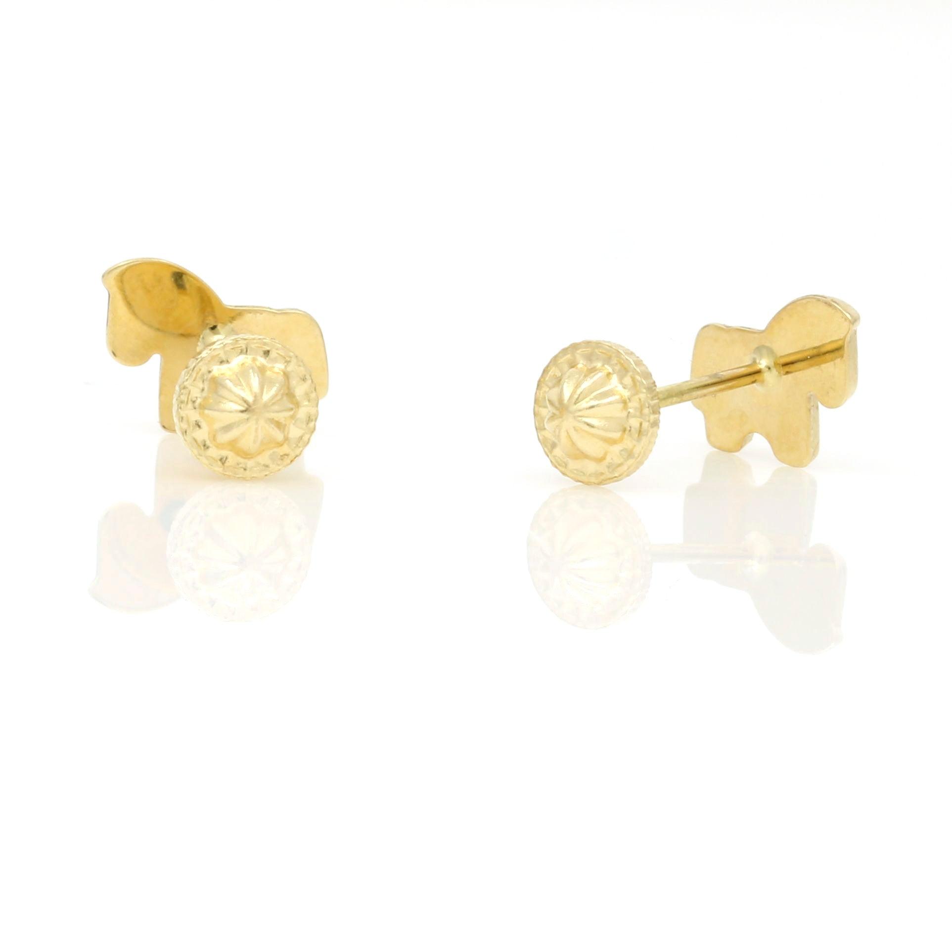 Horse Stud Earrings in 18k Yellow Gold Children's Jewelry - 31 Jewels Inc.