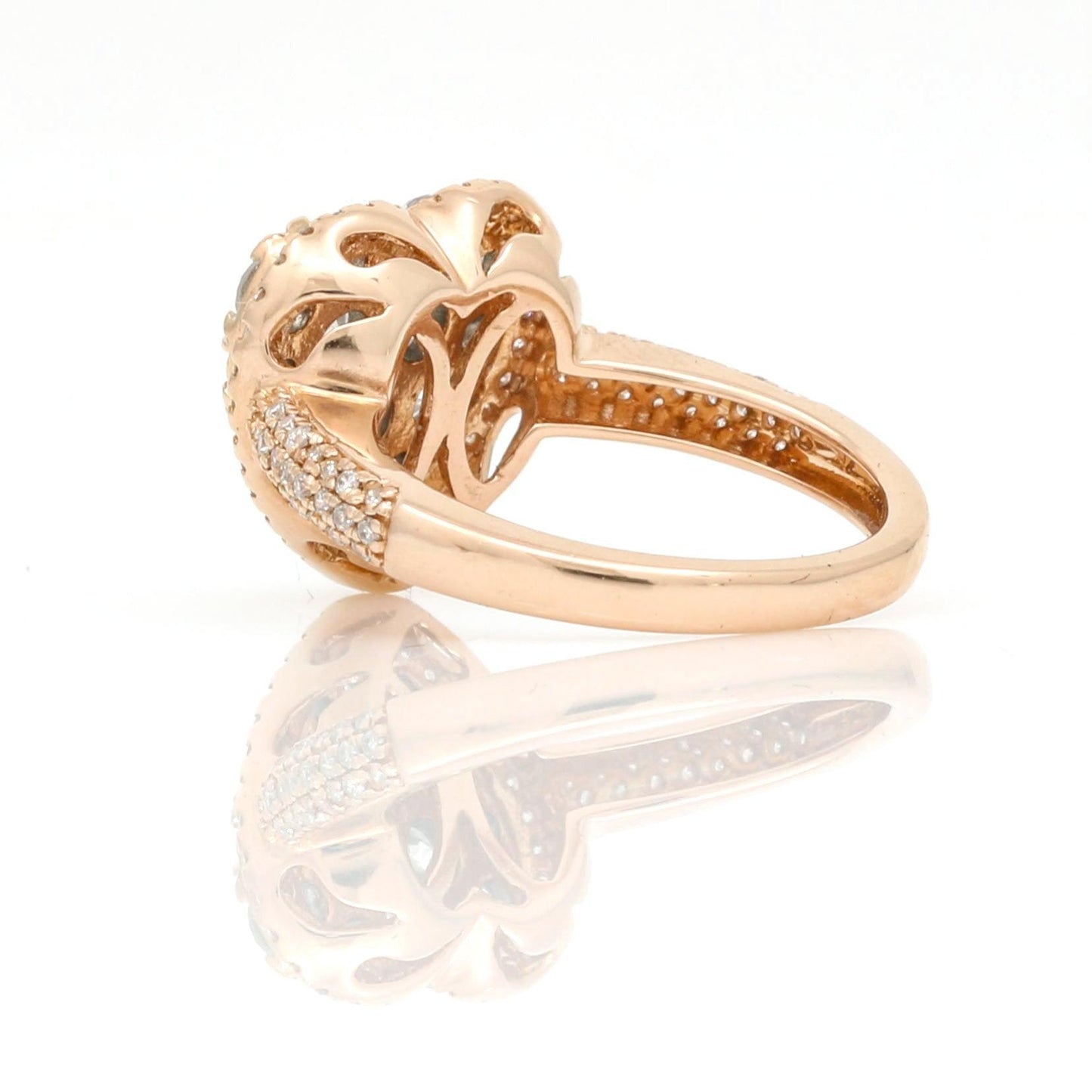 Pave Diamond Heart Shaped Ring in 14k Rose Gold - 31 Jewels Inc.