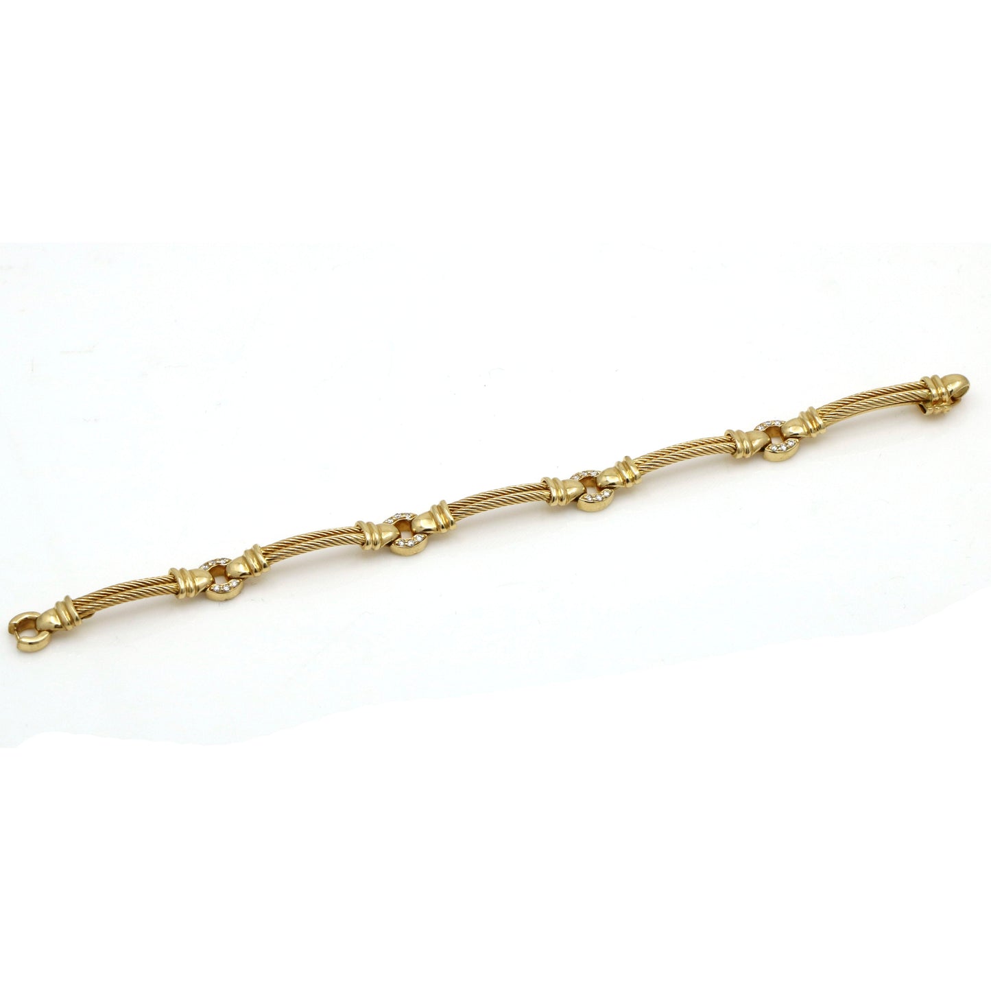 Philippe Charriol Diamond Cable Link Bracelet in 18k Yellow Gold - 31 Jewels Inc.