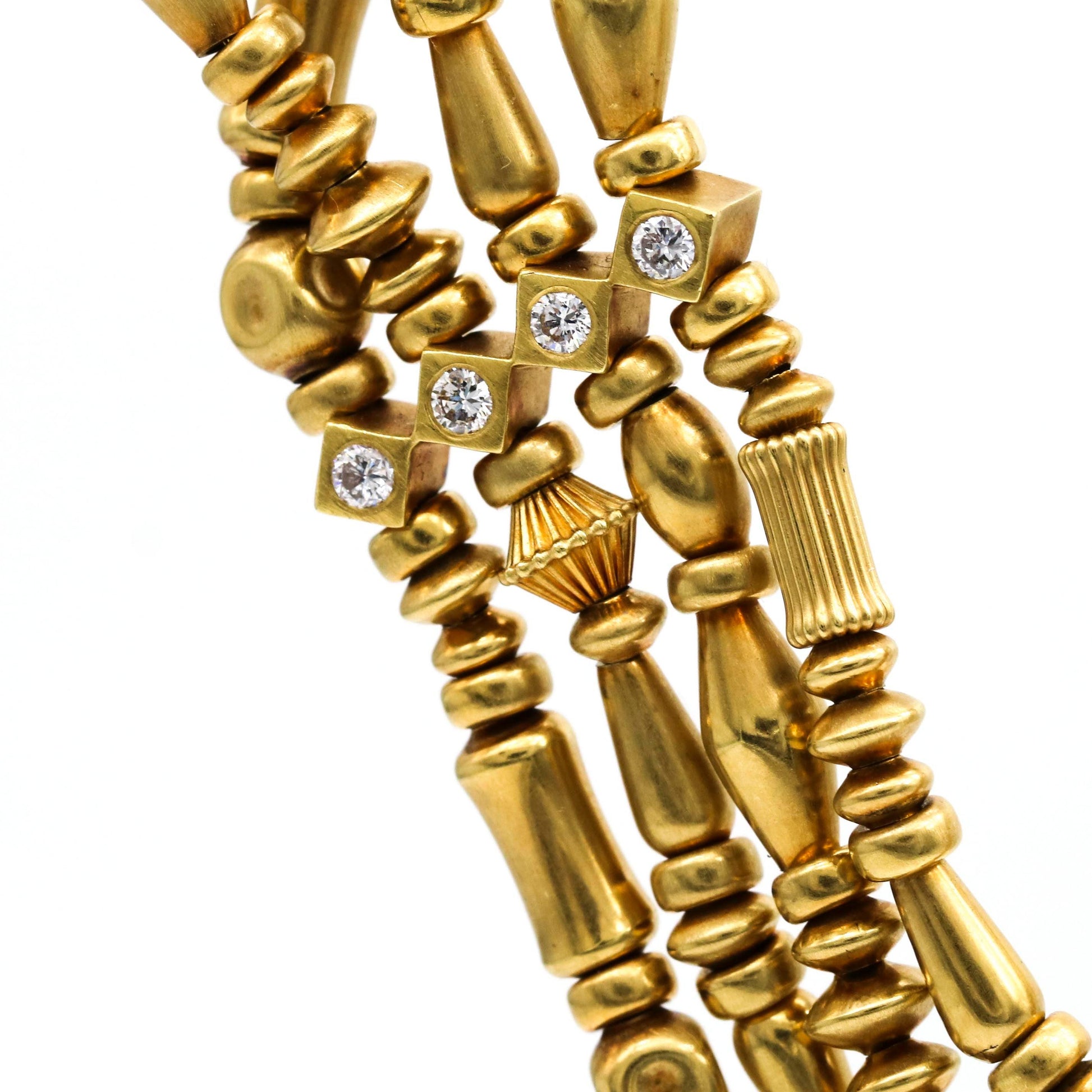 SeidenGang Diamond Multi-Strand Bead Choker Necklace in 18k Yellow Gold - 31 Jewels Inc.