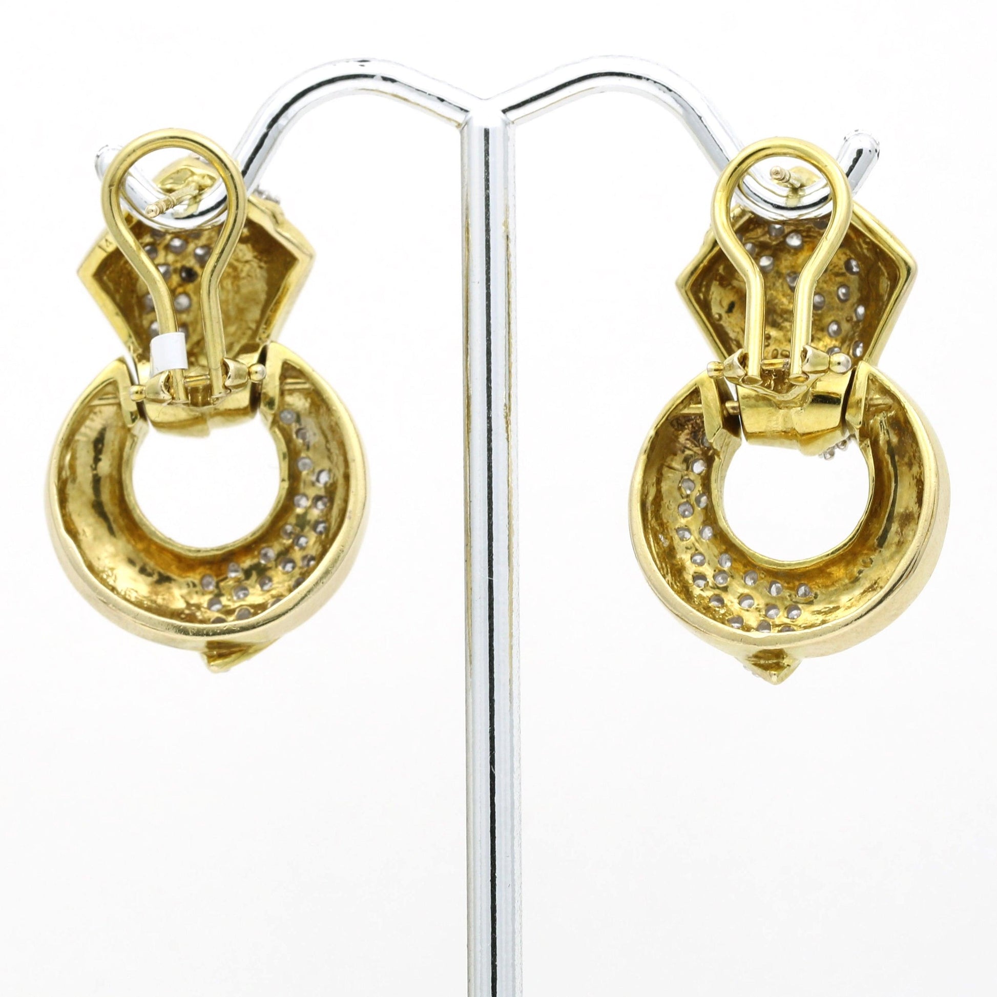 Stylish Diamond Drop Earrings in 14k Yellow Gold - 31 Jewels Inc.