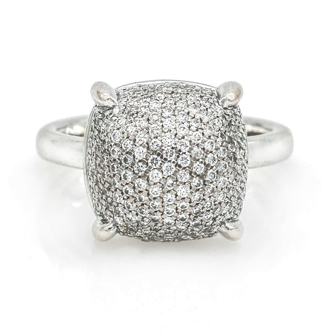 Tiffany & Co. Paloma Picasso 18k White Gold Pave Diamond Sugar Stacks Ring - 31 Jewels Inc.