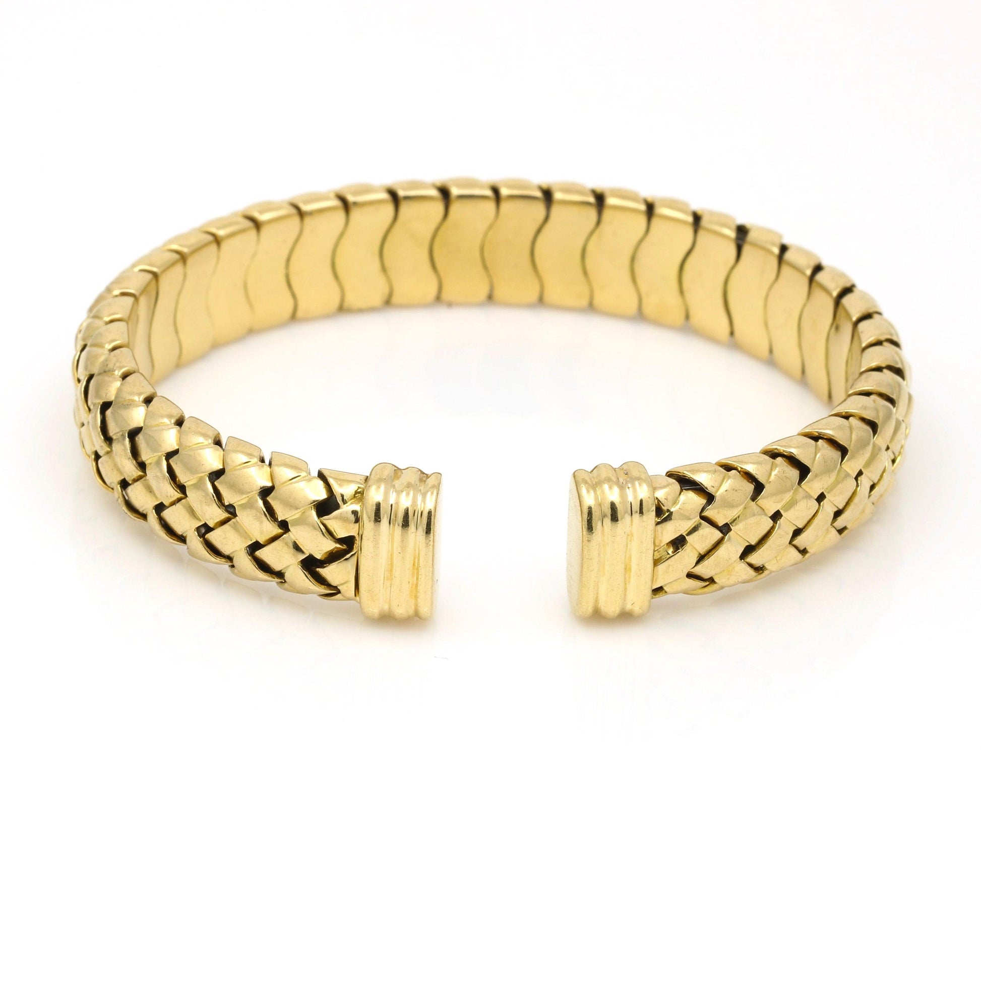 Tiffany & Co. Vannerie 1997 Woven Cuff Bracelet in 18k Yellow Gold - 31 Jewels Inc.